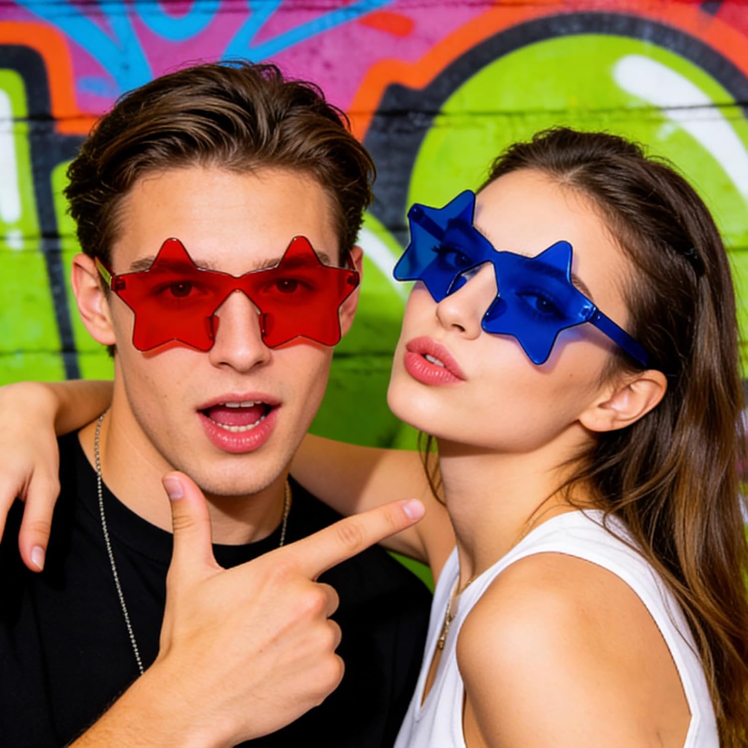 8/16/24 Mixed Style Rimless Sunglasses Colored Party Glasses Rimless Bachelor Photoshoot Costume Accessories - Image 3