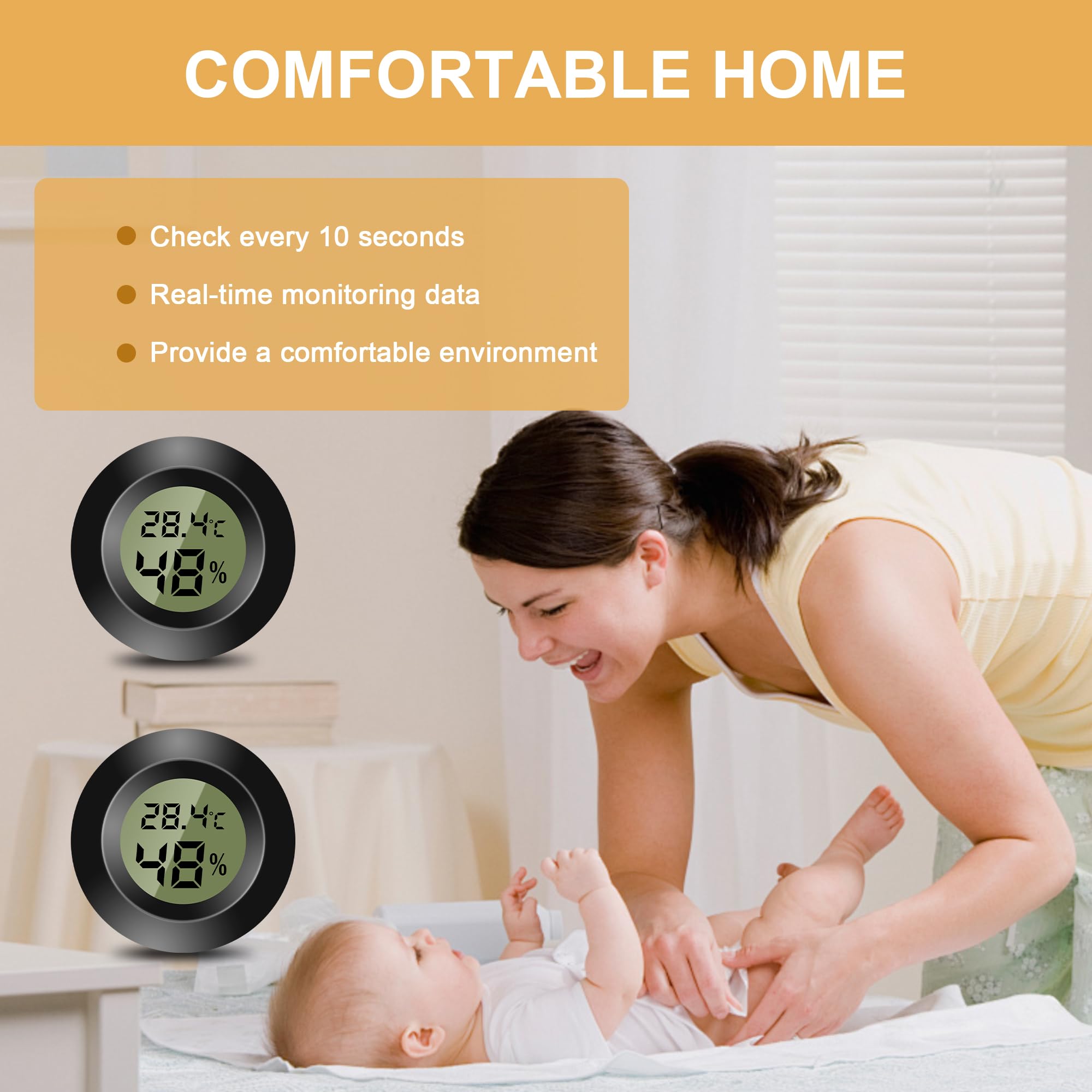 Luchtbevochtiger Vochtigheidsmeters, mini-hygrometer Thermometer Digitale LCD-monitor voor luchtbevochtigers Luchtontvochtigers Kas Kelder Babykamer Fahrenheit of Celsius