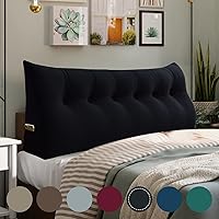 Vista 23 de Almohada de Cuña para Cabecero de Dormitorio, Almohada de Lectura para Dormitorio con Soporte para la Espalda para Sentarse en la Cama, Cojín Lumbar