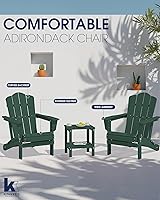 Vista 78 de KINGYES - Silla Adirondack plegable, sillas de patio de polietileno de alta densidad para todo tipo de clima, silla de césped con textura de madera