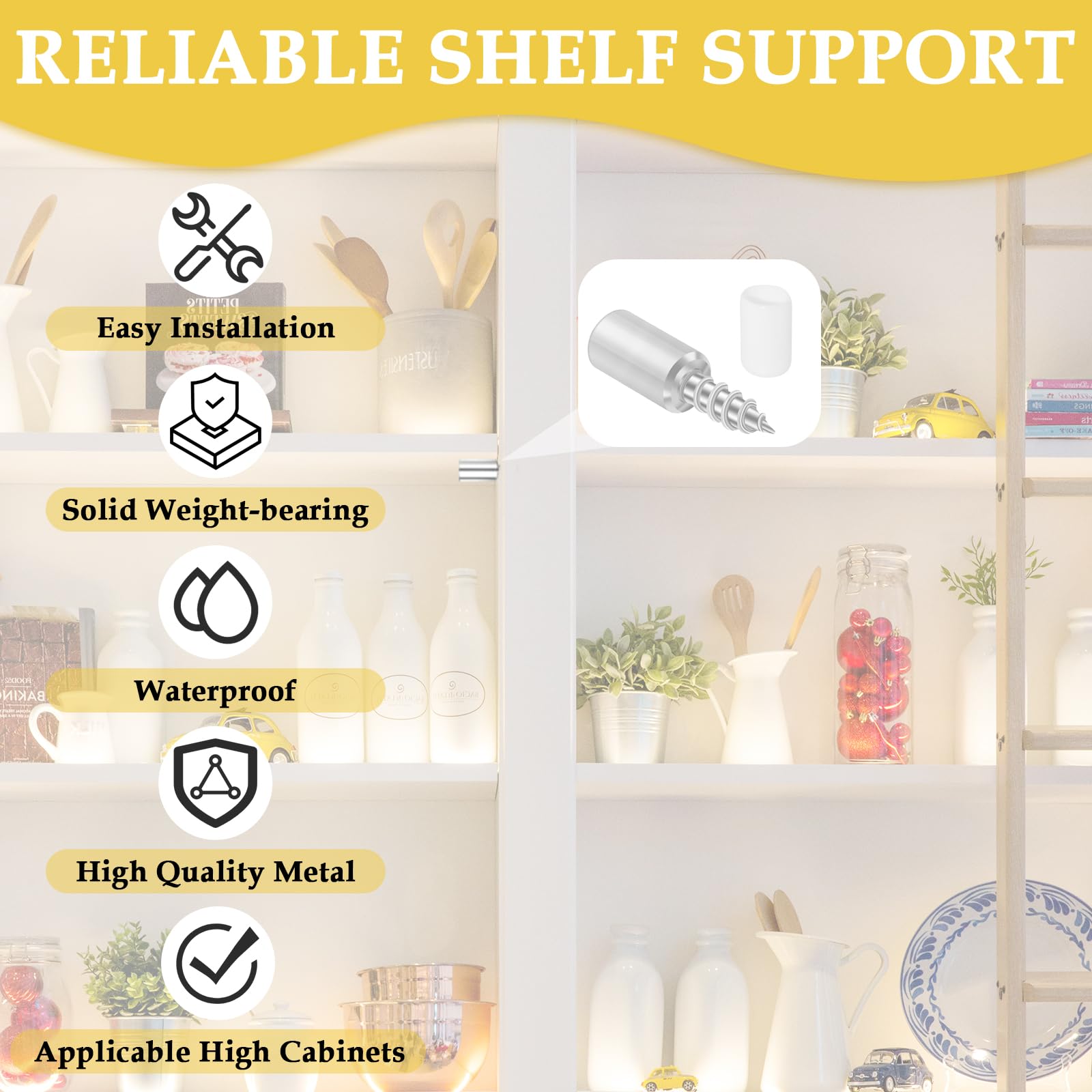 Cabinet Shelf Support Pegs with Non-Slip Sleeves, 50 Pack — Amazon image 6