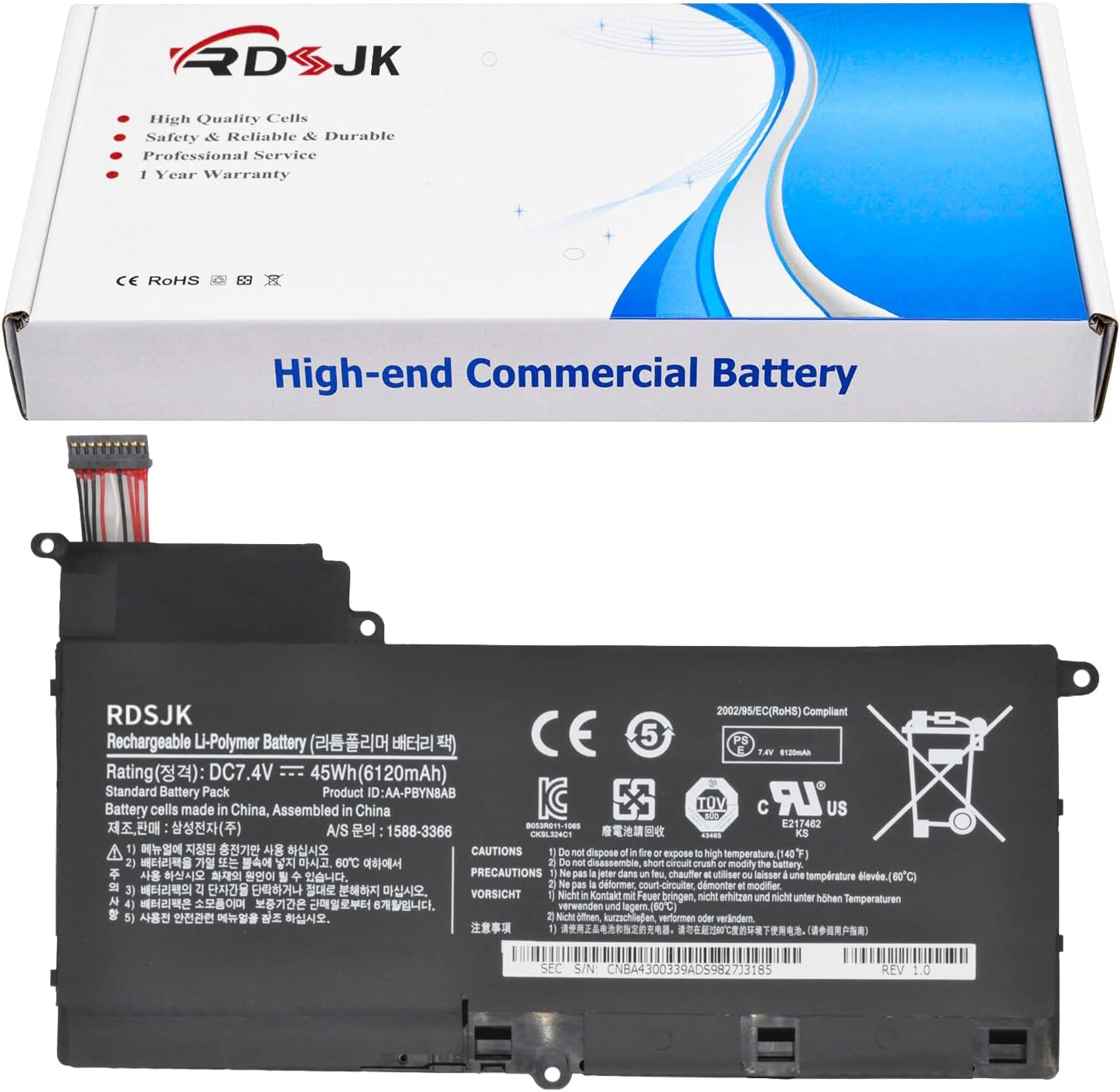 AA-PBYN8AB AA-PLYN8AB Laptop Battery for Samsung NP530U4B NP530U4B-A01US NP530U4B-A02UK NP530U4B-S01PL NP530U4B-S03CN NP5304B-S03PH 530U4B-A01UK 530U4B-A02US 530U4B-A03 530U4C 535U4C Series 7.4V 45Wh