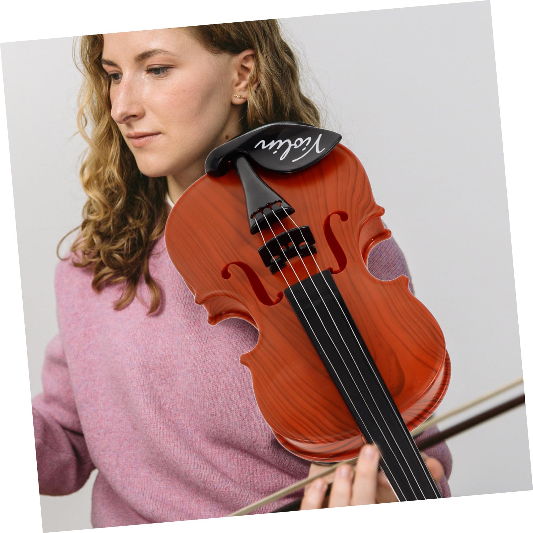 FRCOLOR 1 Satz Violine Geige für Anfänger, inkl. Miniatur-Geigenschmuck & Spielzeug. Ideal als realistisches Ornament oder Geschenk für Musikliebhaber. Aus Plastik.