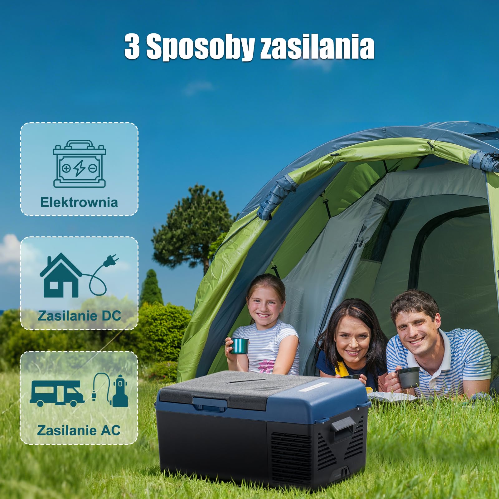 KI15 lodówka turystyczna 15L, mini lodówka kompresorowa, elektryczna, przenośna, lodówka turystyczna, zamrażarka 12/24V dla samochodów ciężarowych, łodzi, -20℃ do 20℃
