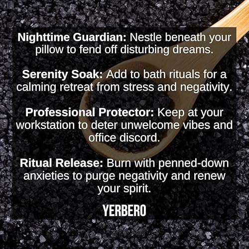 Miniatura 2 de Yerbero - Sal negra para protección 6oz (170g) - Sal Negra - Suministros esenciales de Wiccan y brujería para rituales, hechizos y purificación -