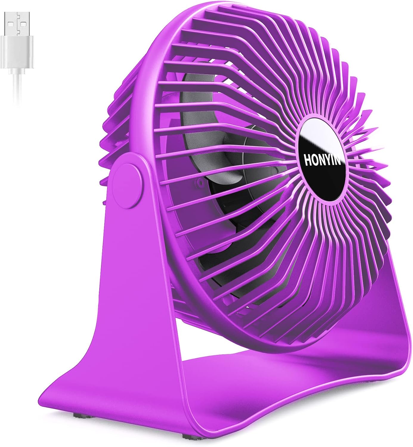 HONYIN 5'' Small USB Desk Fan, 3 Speeds Desktop Table