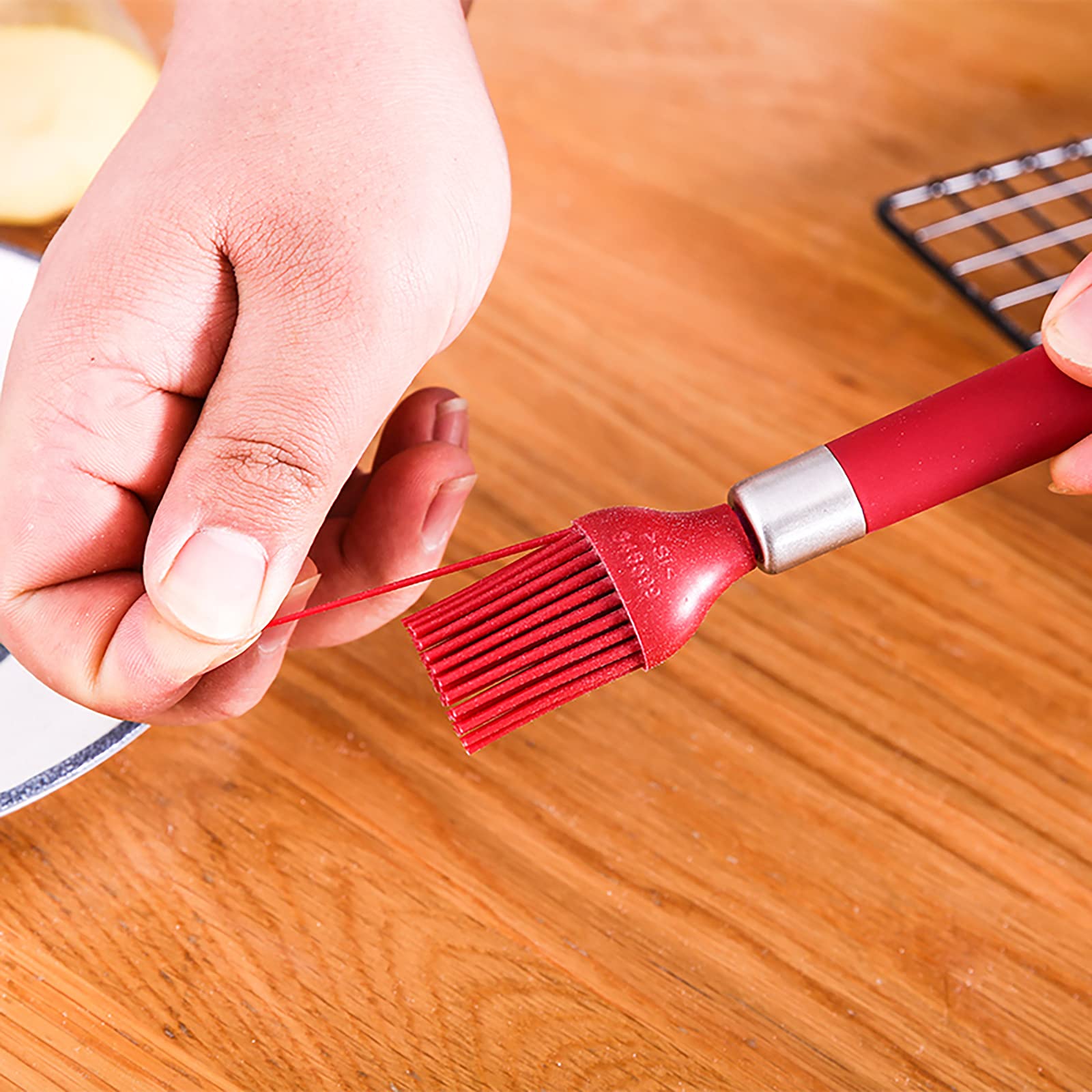 Set 3 Pennelli Da Pasticceria In Setola Naturale - Con Manico In Legno Per Olio, Salse E Glasse | Per Cucina E Grill - Foto 2
