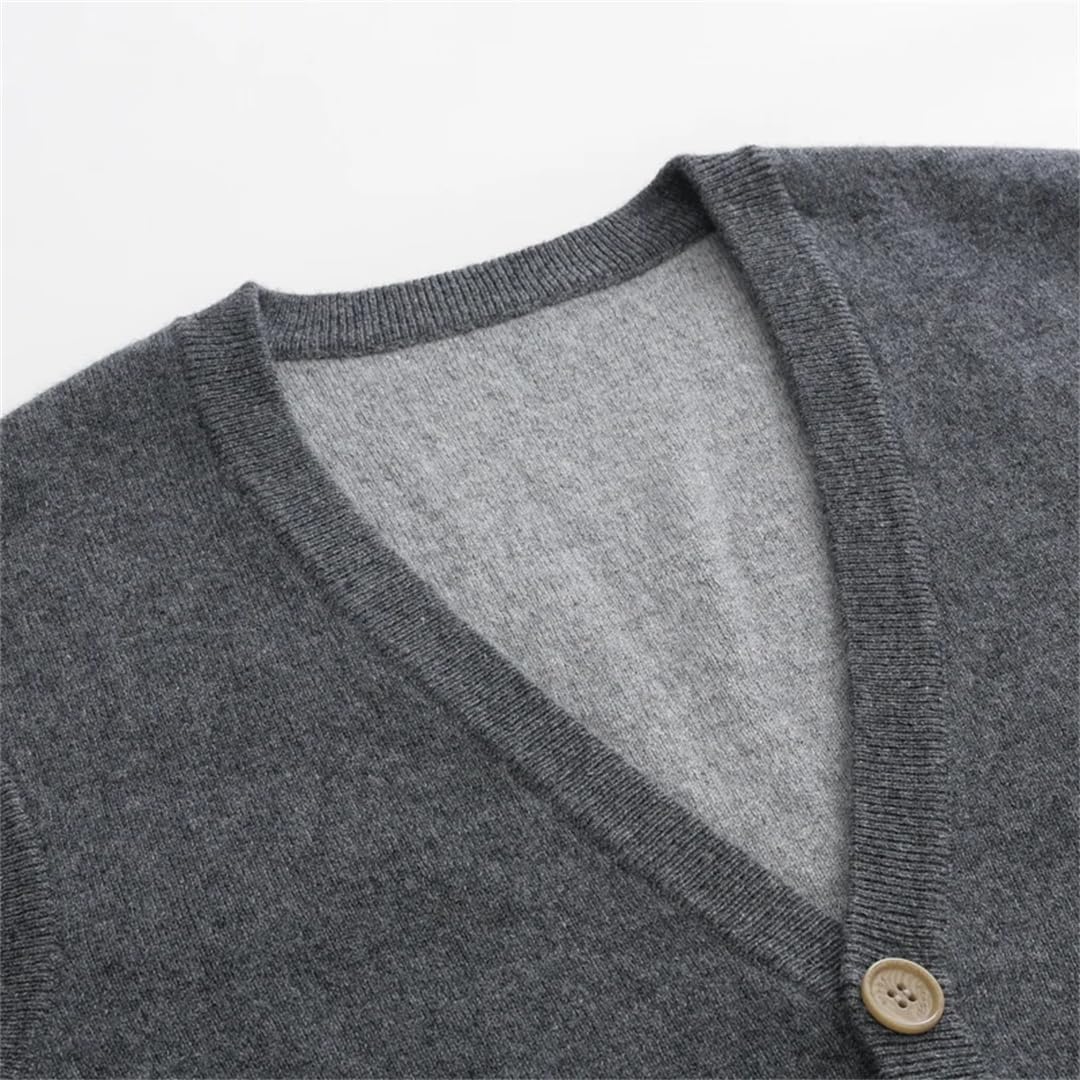 Chaleco de invierno para hombre, de cachemira, informal, de punto con cuello en V