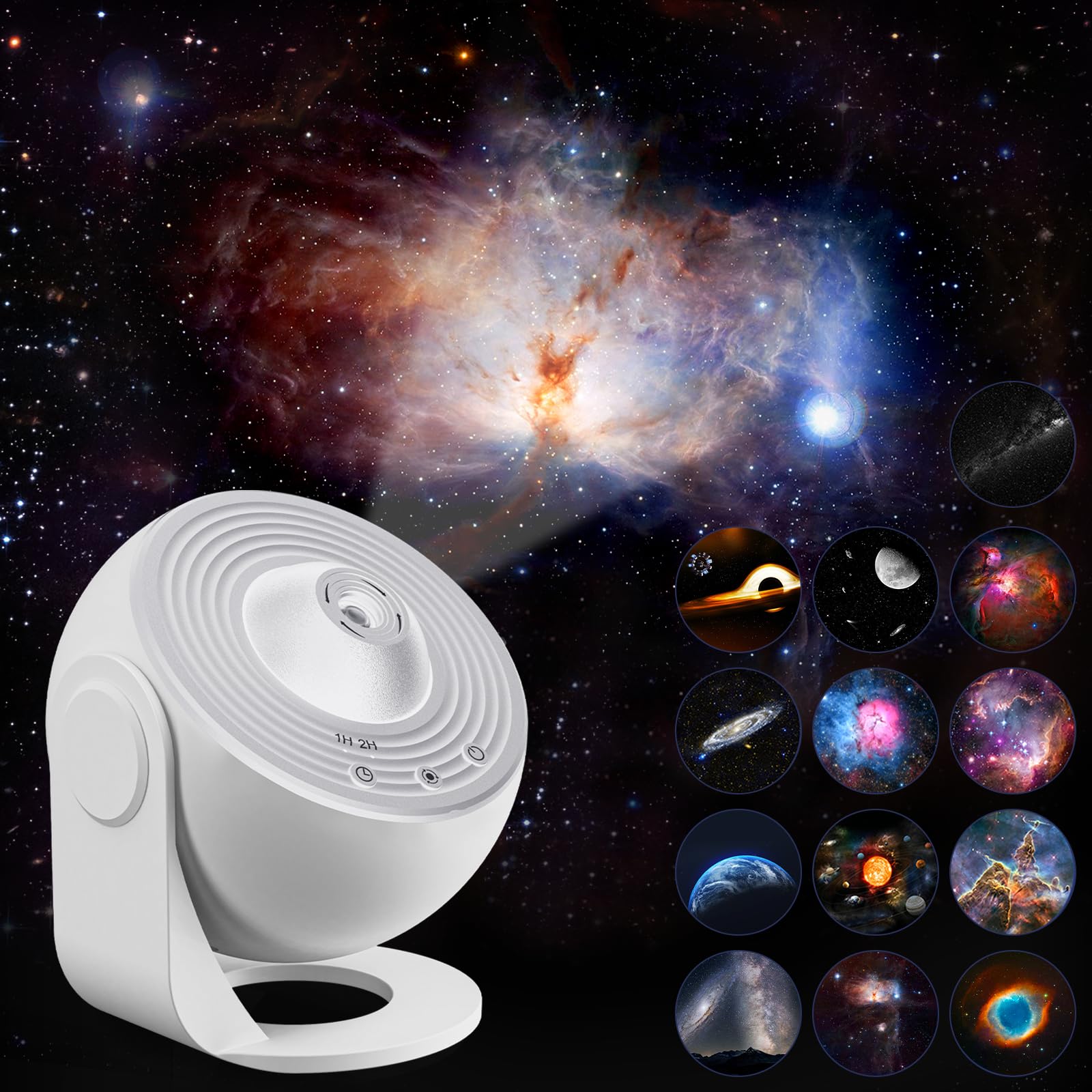 Febotak Proiettore Cielo Stellato, Lampada Proiettore Planetario Cielo Stellato per Camera da Letto Bambini Adulti con 13 Dischi Pianeti, Proiettore Nebulosa/Luna/Cielo Galassia