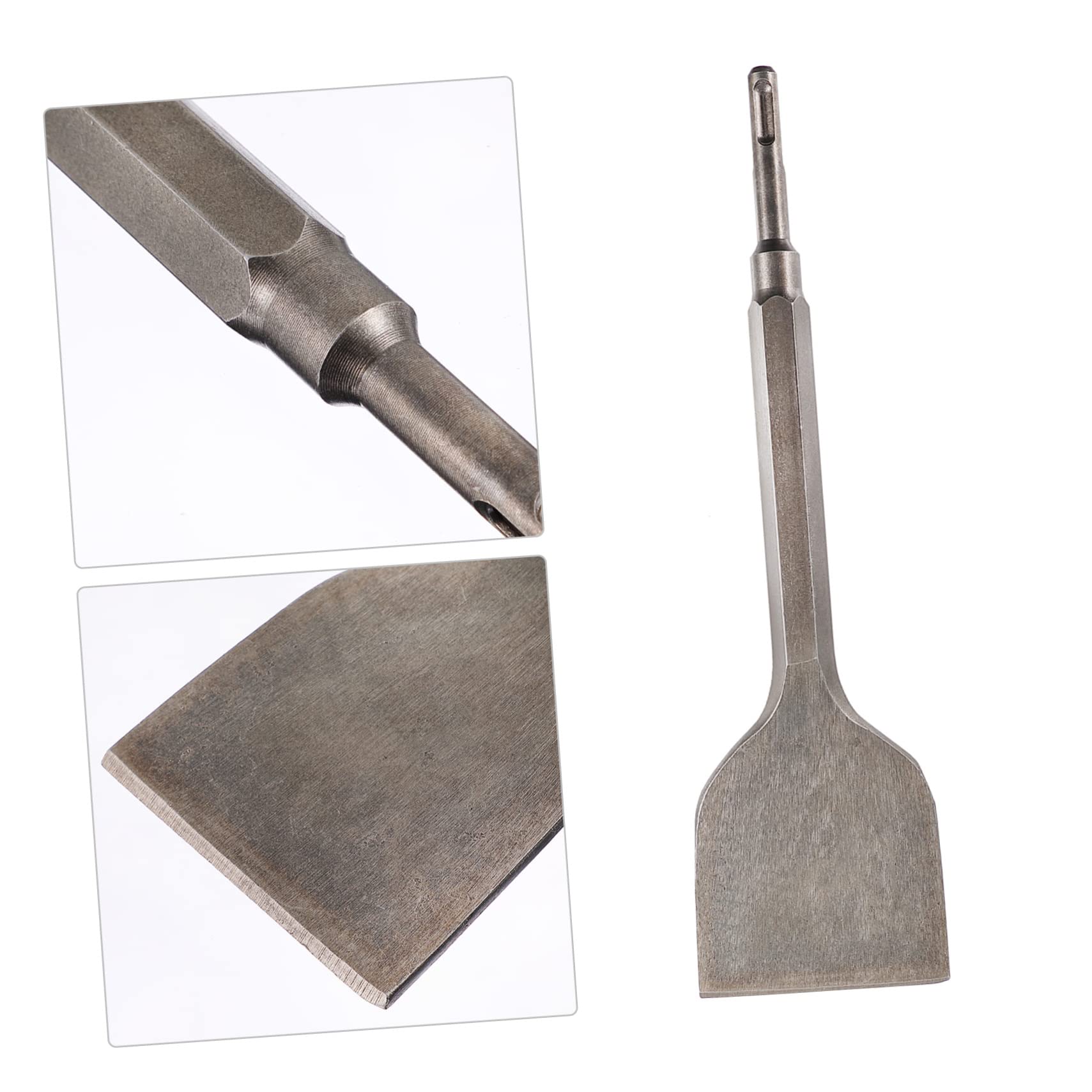 SHINEOFI Scalpello Piegato per Piastrelle in Acciaio Cromo Argento Resistente alla Ruggine Compatibile Martello e Trapano Elettrico