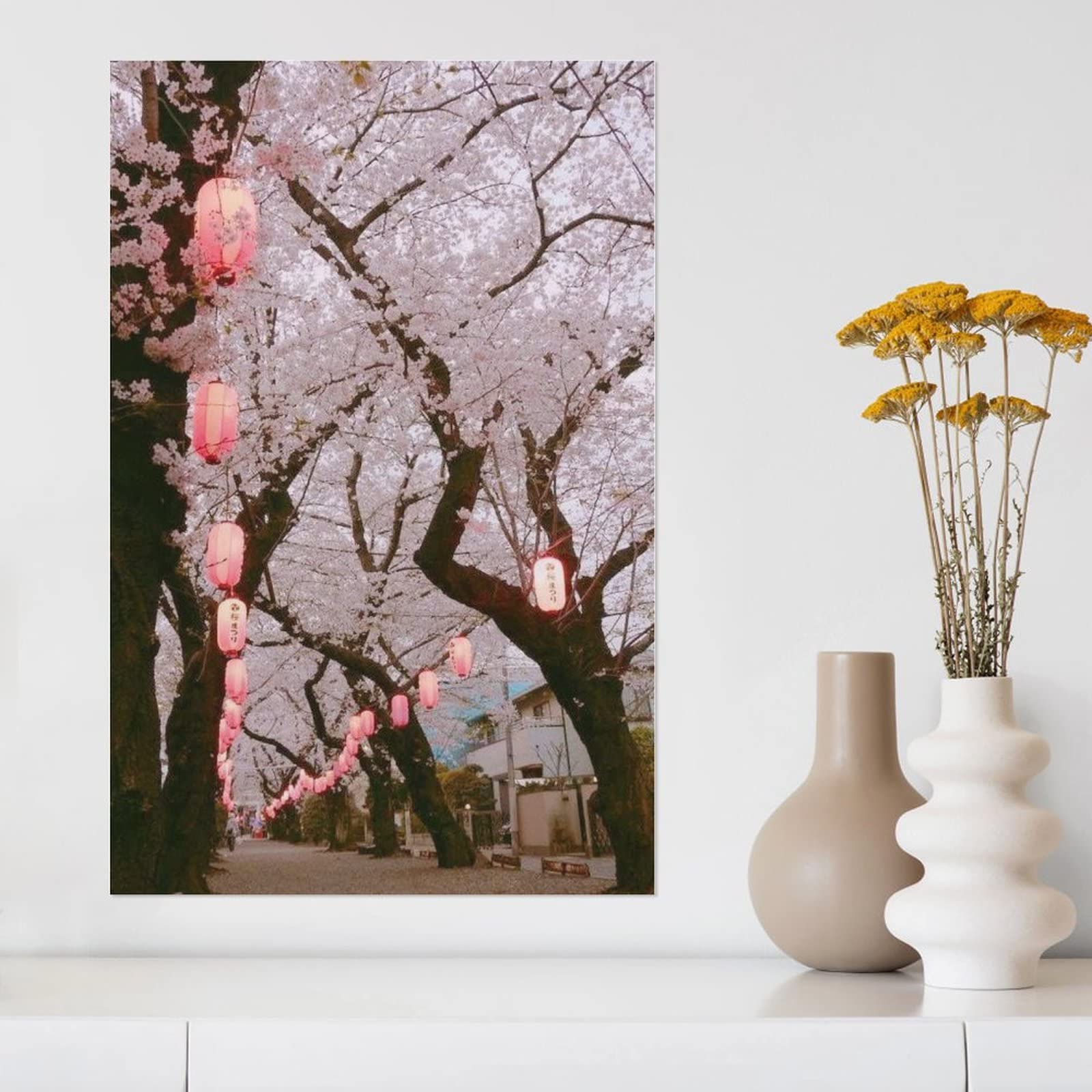 Amazon.co.jp: 絵画 桜灯篭インテリア 絵画 かわいい美的
