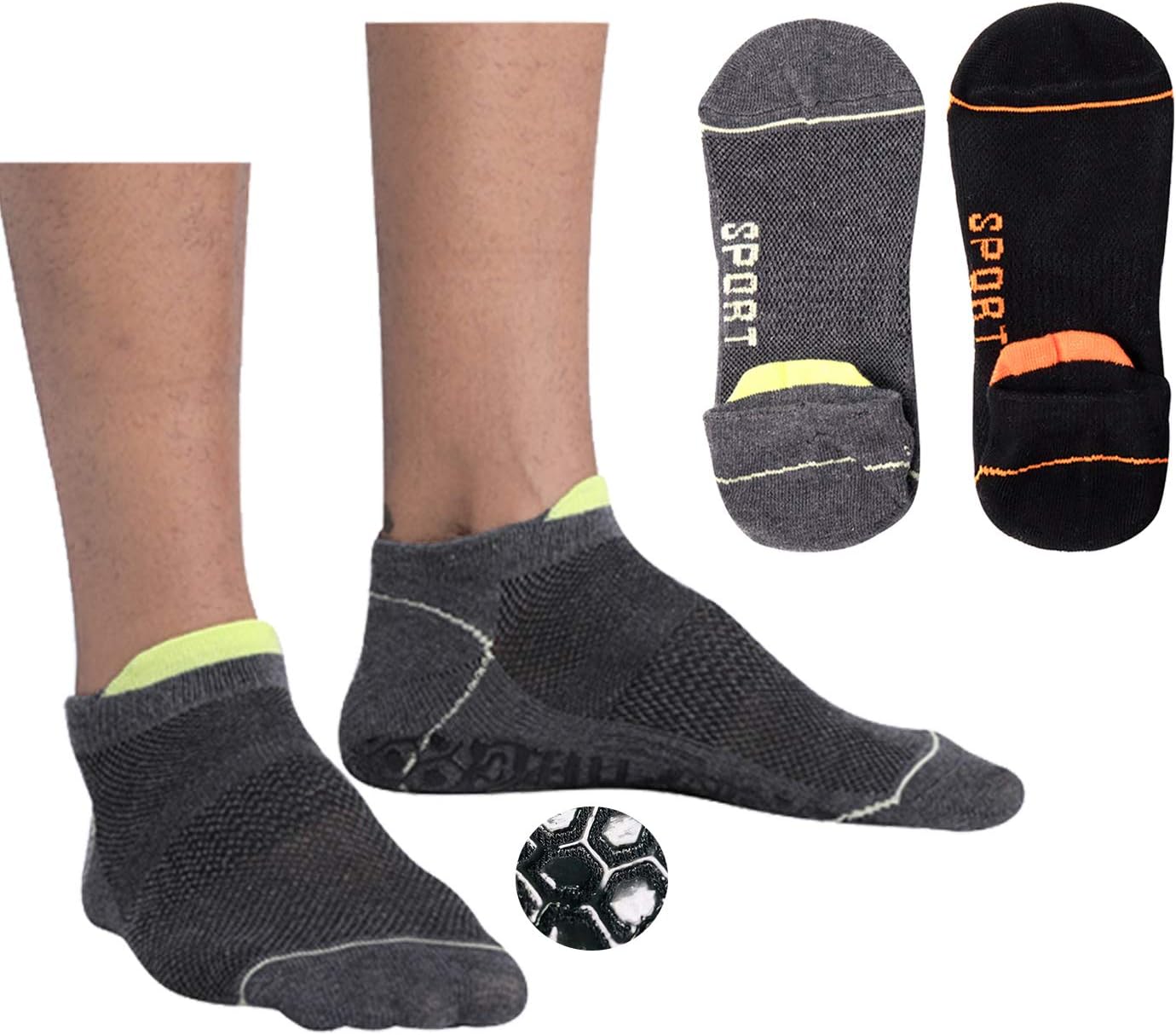 Yoga Socks,Non Slip Grip Socks Men,Pilates Grip Sticky