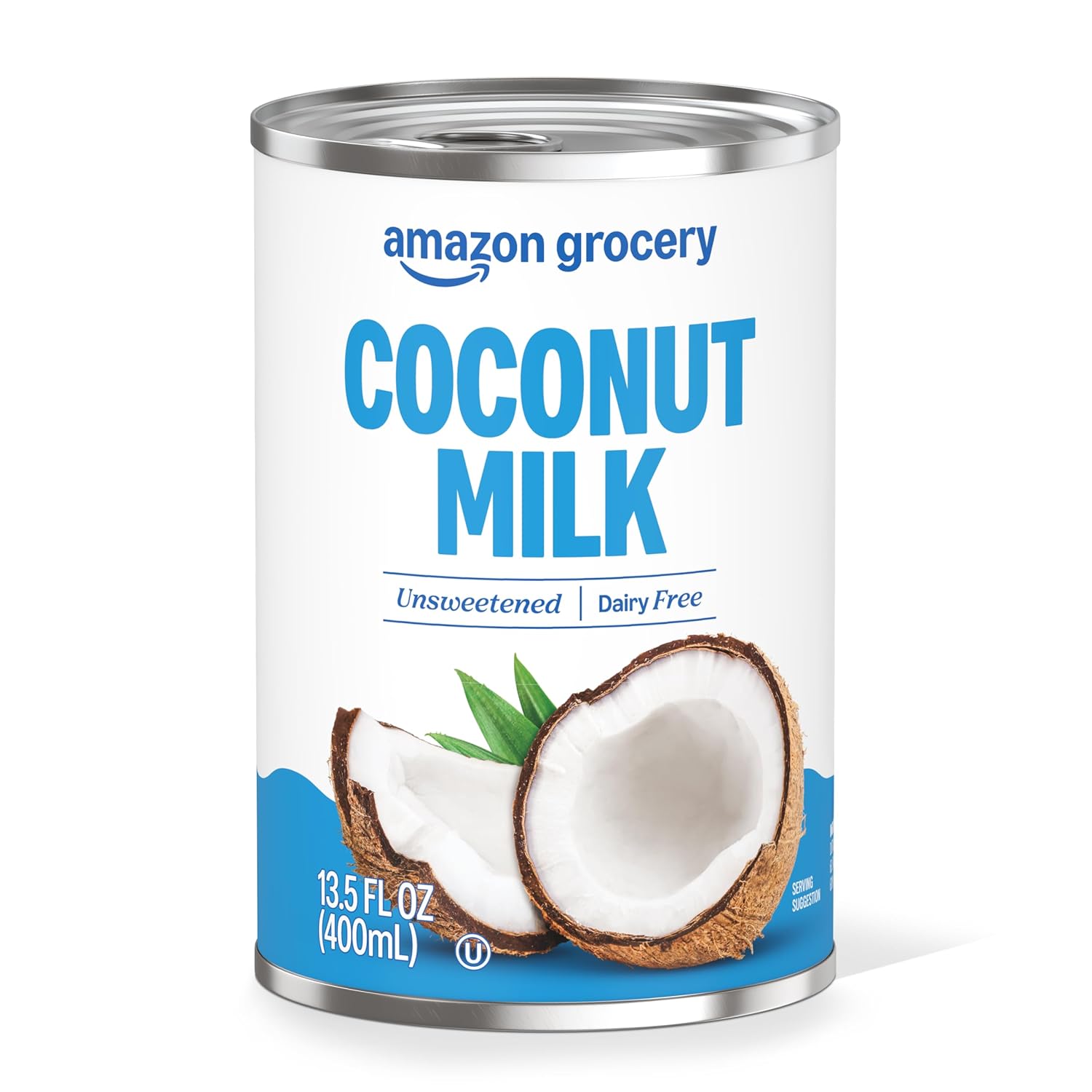 Amazon Grocery Unsweetened Coconut Milk, 13.5 Fl Oz Can - Dairy Free, Gluten Free, Pure & Creamy