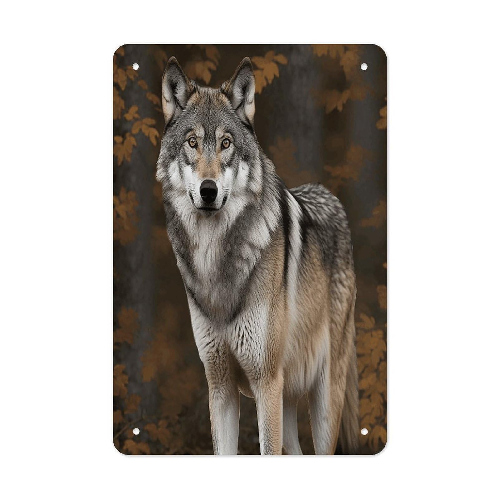 Wild Wild Gray Wolf Metal Tin Sign Funny Vintage Metal Signs Metal Art Poster Man Cave Decor Retro Tin Sign for Home Office Kitchen Bar Cafe Garden Wall Decor 11.8 X 7.9 Inch