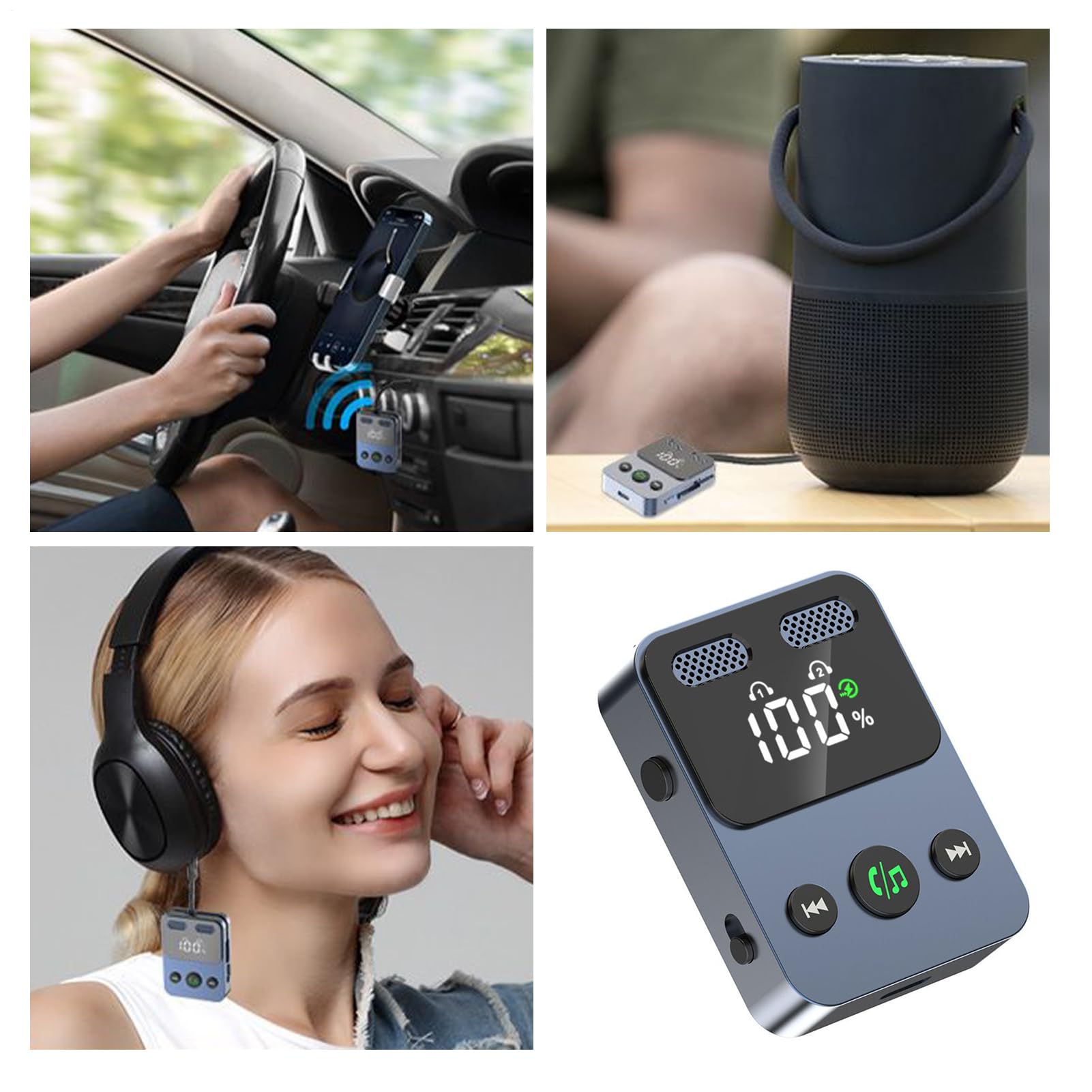 Trasmettitore ricevitore audio senza fili – Adattatore jack aux 3,5 mm Portata estesa, trasmettitore wireless 2 in 1 per proiettore, per aereo da viaggio, televisione, radio, palestra, caschi e radio