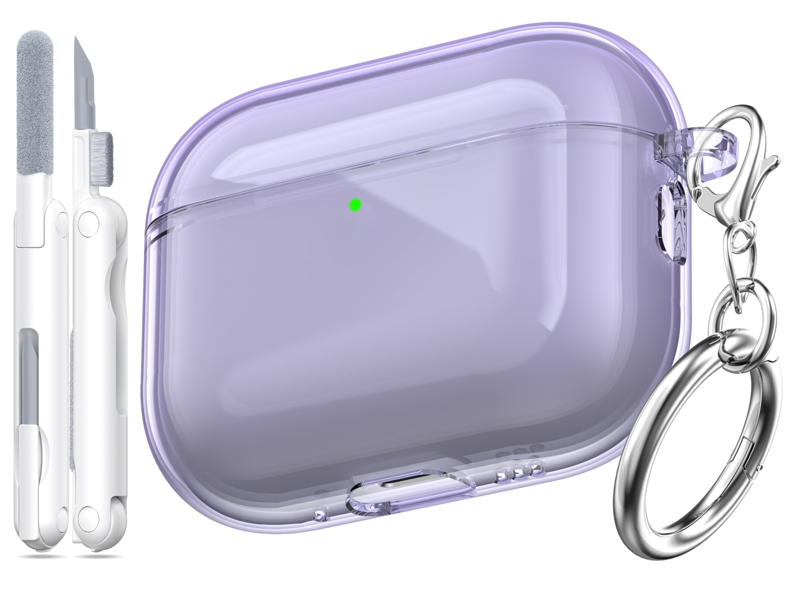 MHYALUDO for Airpods Pro 2nd/1st Generation Case Cover, Compatible with Airpods Pro Case 2nd Gen USB C Charging Port, Clear Soft Transparent Military Grade Shockproof Cover, Clear White — view 43