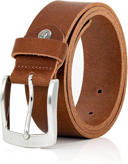 Leren Riem Heren: 40mm Breed Cognac Volle Buffelleer Gordel