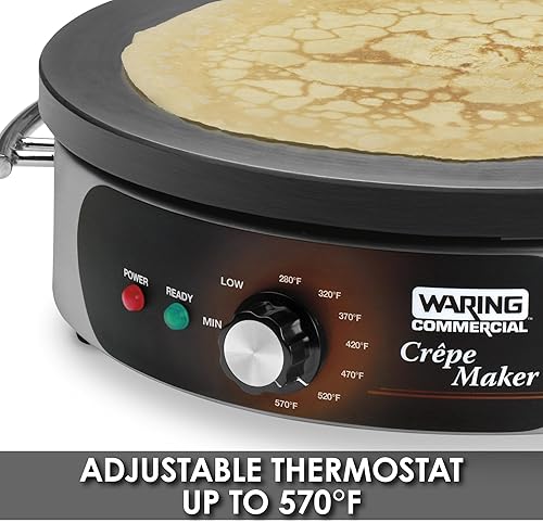 Vista 13 de Waring Commercial WSC165BX Crepe Maker, 208V, acero inoxidable, plata