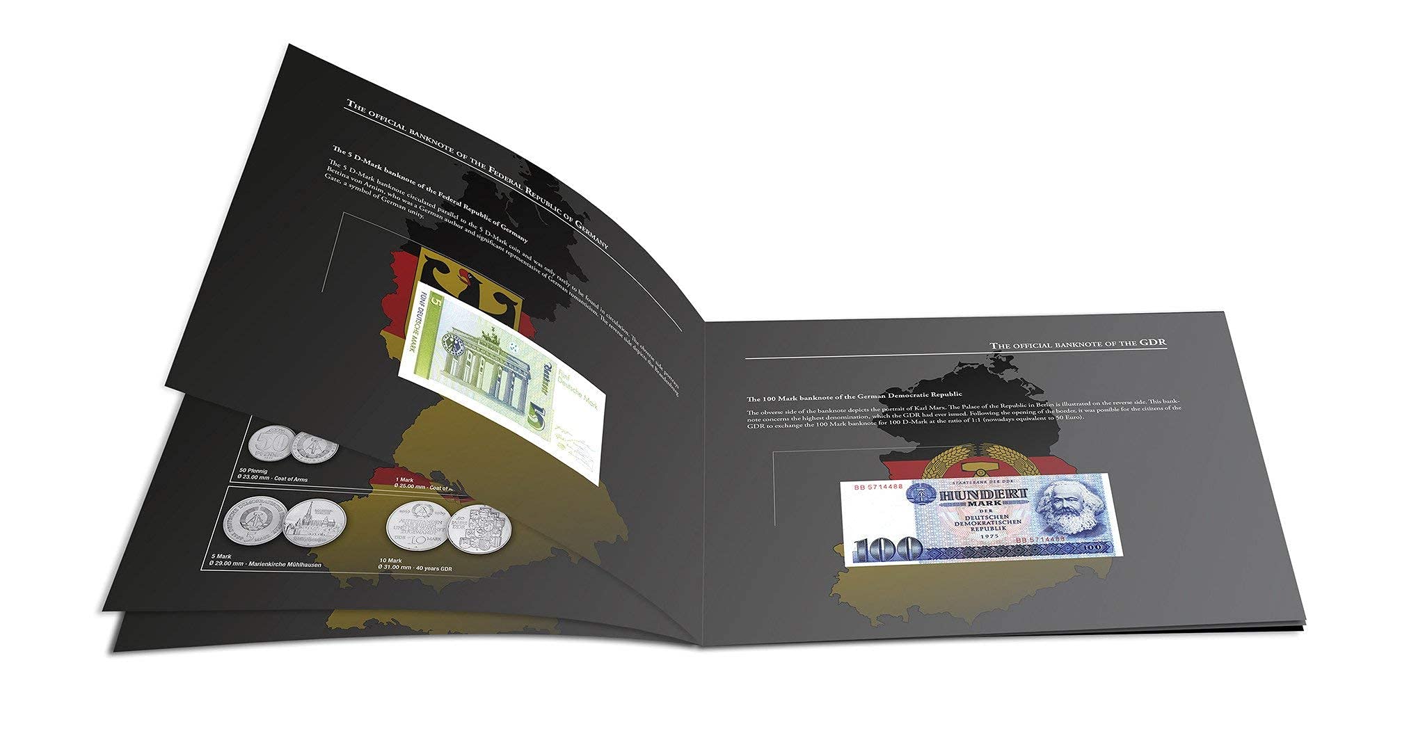 Monedas de Alemania - 19 Monedas y 2 Billetes, Colección 25 Aniversario de la Caída del Muro de Berlín