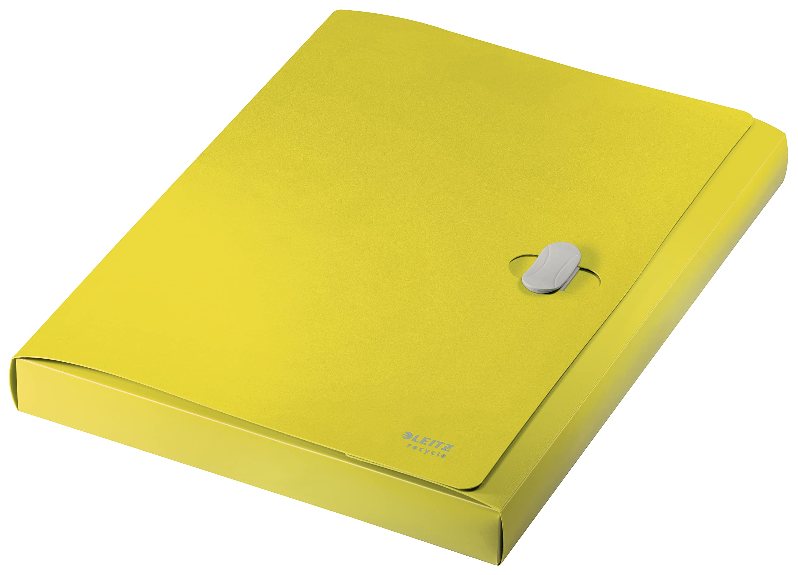 Leitz Recycle Box File Portadocumenti in PP Riciclato all'80% e Riciclabile al 100%, Gamma Recycle, 254 mm x 38 mm x 330 mm, Giallo, Confezione 5 pz, 46230015