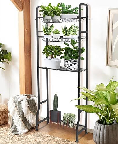 Miniatura 7 de Fandature Estante de almacenamiento sobre el inodoro con estante de 3 niveles para baño, organizador independiente sobre el inodoro con 6 estantes