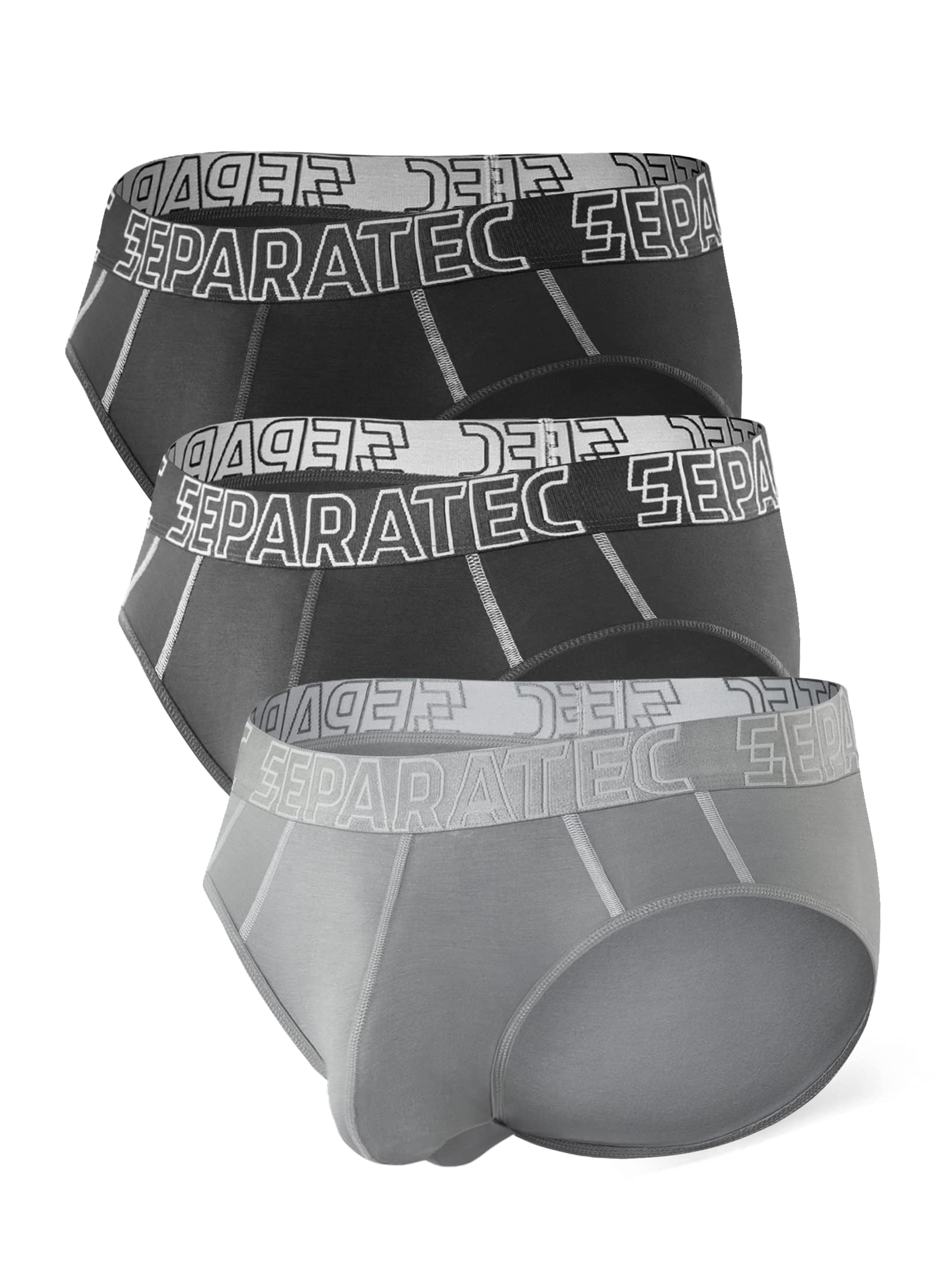 Men's Underwear Briefs Bamboo Rayon Breathable Tagless Underpants Dual Pouch Stylish Multicolours 3 Pack