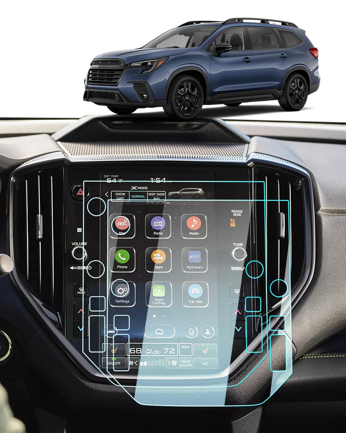 For 2026 Subaru Ascent Screen Protector - (2PCS) 2023 2024 2025 2026 Ascent Accessories (Base/Premium/Onyx Edition/Limited/Touring) 9H Tempered Glass