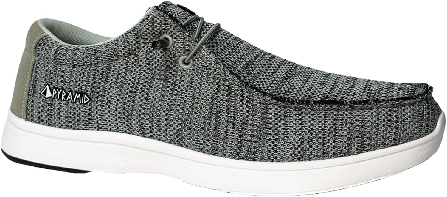 Pyramid Men’s Path Lite “Hey Bro” Slip-On Knit Bowling Shoes - Lightweight Seamless Design, Athletic Fit, Breathable Knit Upper, Universal Slide Soles
