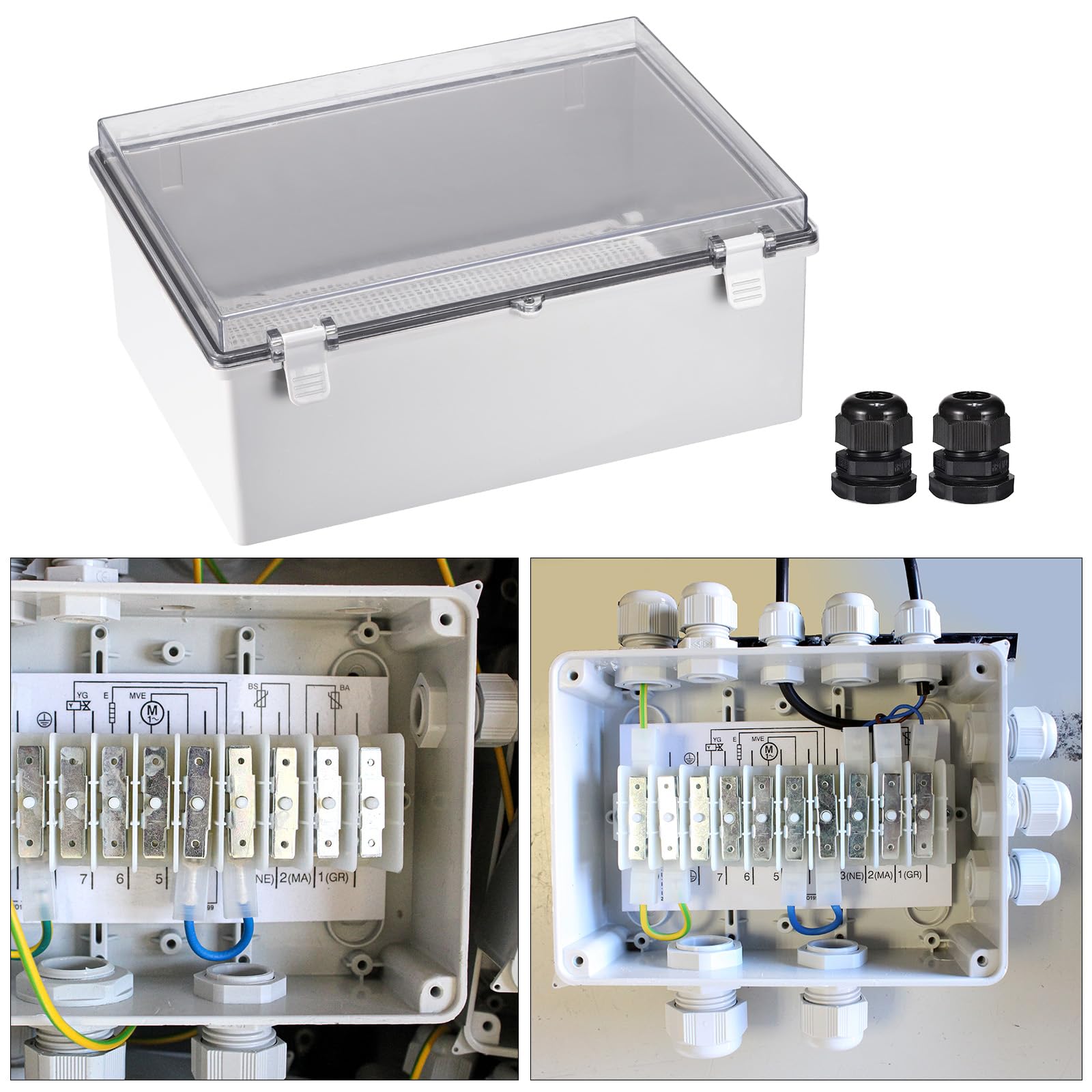 QUARKZMAN Giunzione Scatola Elettrico Involucro IP67 Cavo Pressacavo
