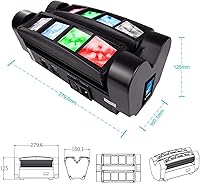 Vista 7 de Big Dipper Luz de DJ de cabeza móvil, 8 x 3 W, luz LED de escenario de araña, RGBW 4 en 1 iluminación puntual activada por sonido/DMX-512