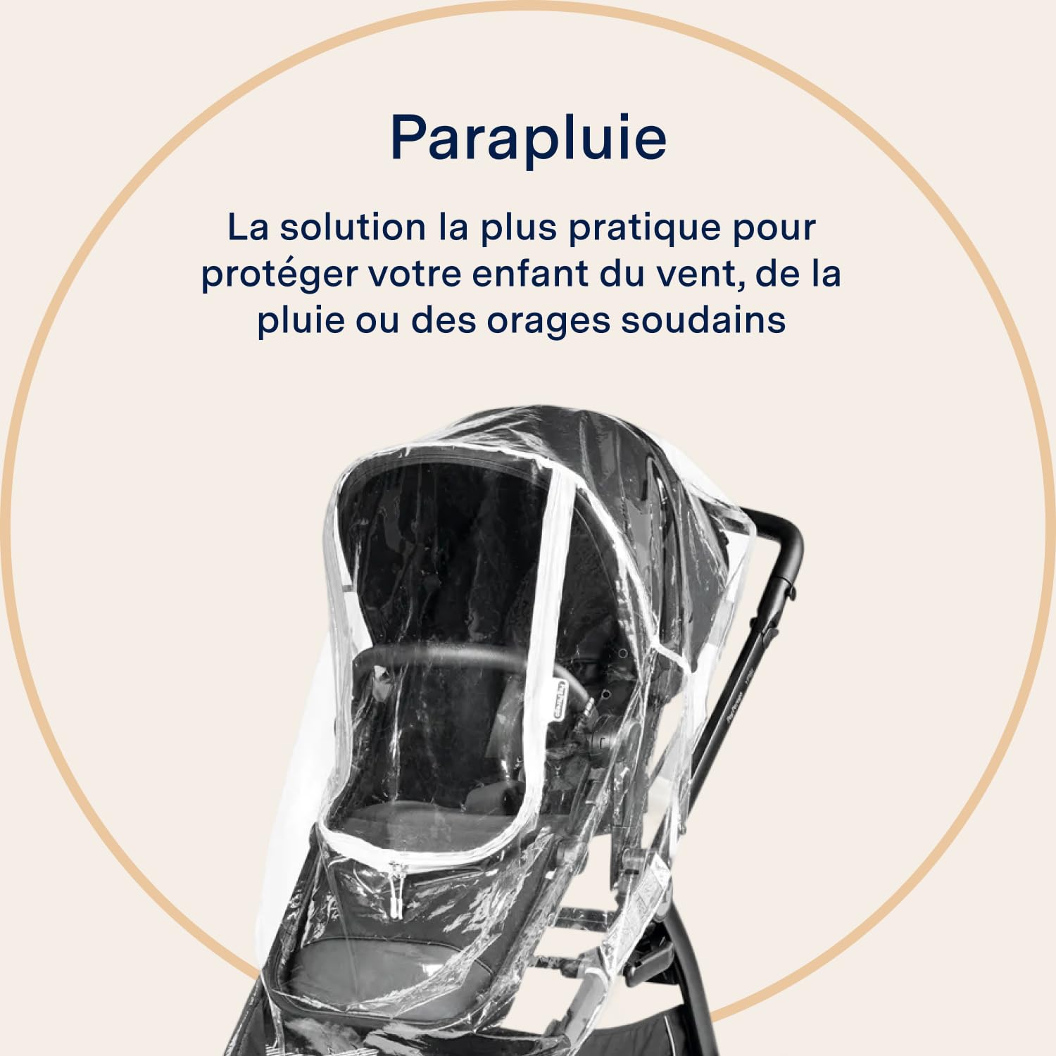 PEG Rain Cover Stroller - Habillage Pluie Transparent pour Poussette - Compatible avec les Poussettes Peg Perego