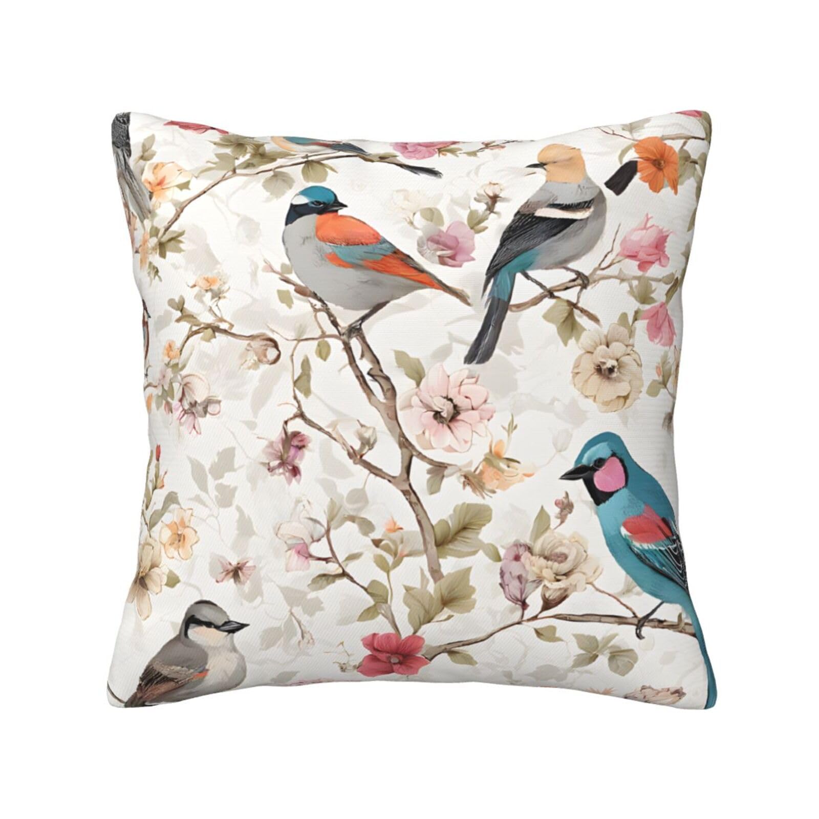 LHFIOHIRG (Japanese Pine & Birds) Decorative Throw Pillow Covers Double-Sided Printed Cushion Covers for Sofa, Couch, Bed, and Home Decor 30 x 30cm