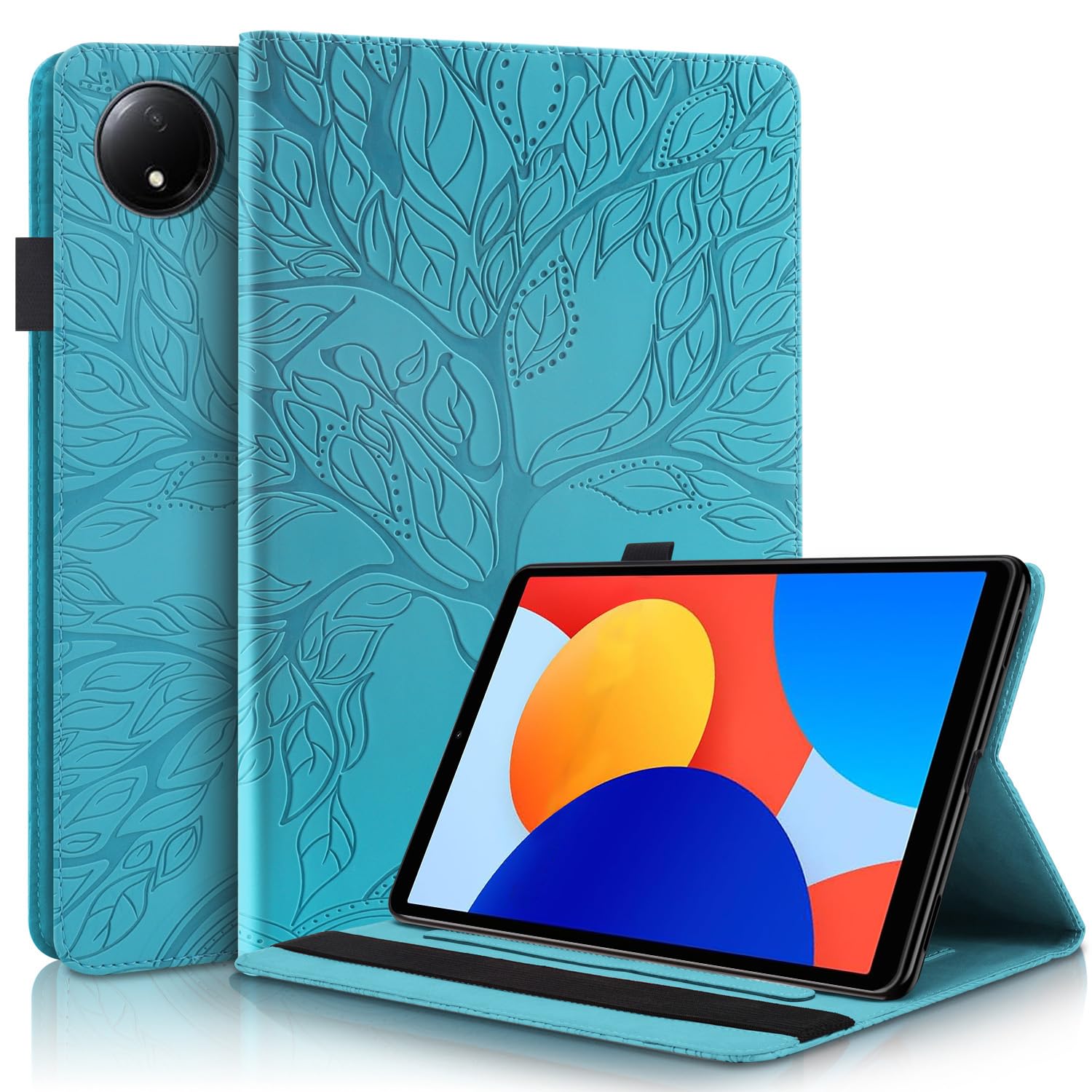 Succtopy Xiaomi Redmi Pad SE 8.7 Zoll Folio Flip PU Leder Schutzhülle mit Stifthalter und Standfunktion Blau
