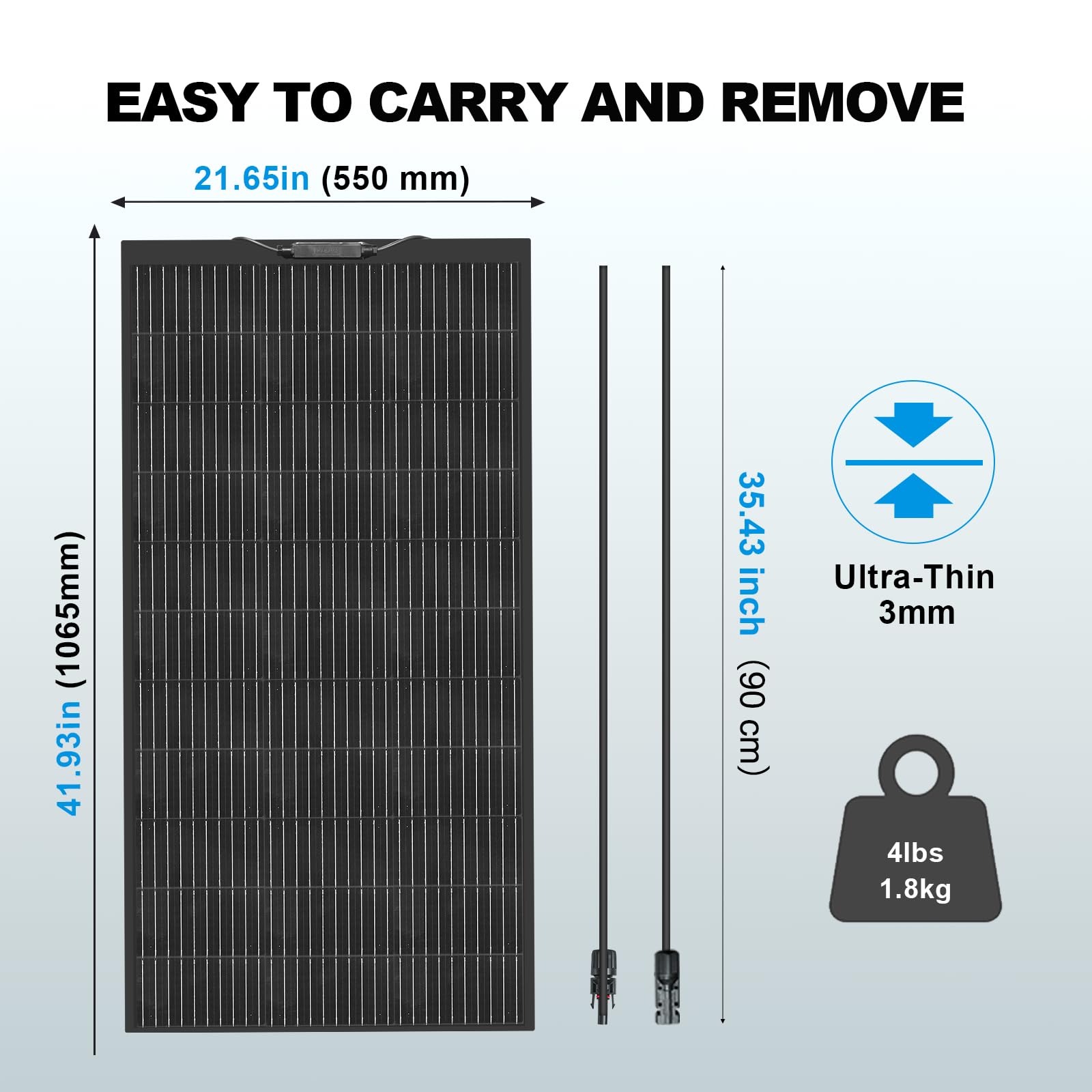 XINPUGUANG Panel solar flexible 12 V 100 W paneles solares flexibles para 12 V Batería, EV, Autocaravana, Marina, Barco, Caravana, Casa