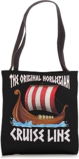 Original Norwegian Cruise Line Funny Cruising Viking Ship Tote Bag