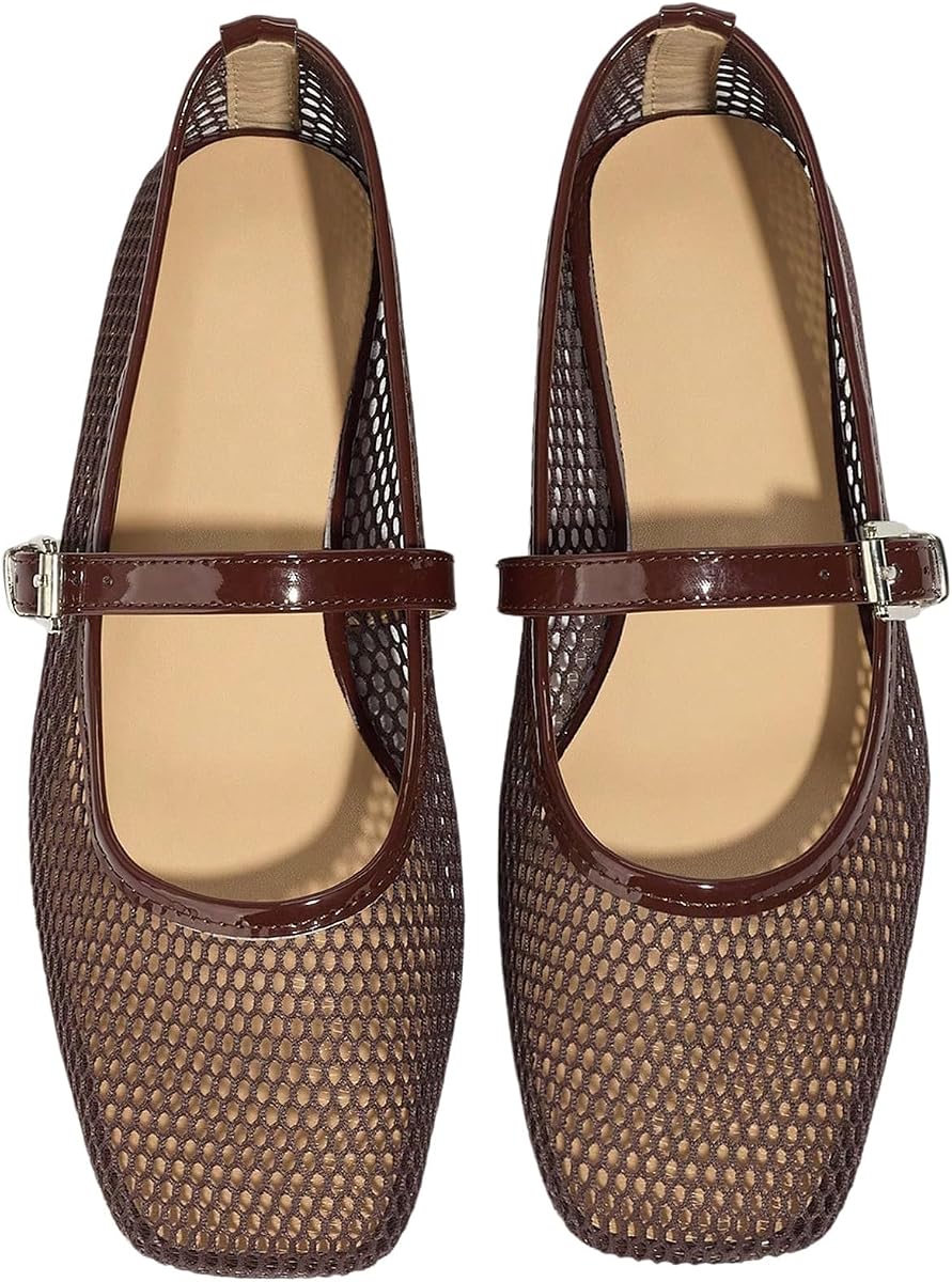 Milumia Summer Leopard Mesh Ballet Flats for Women Comfortable Dressy Work | Summer Shoes,Cute Ballerina Flats,Work Shoes Women Business Casual, Closed Toe Sandals,Slip On