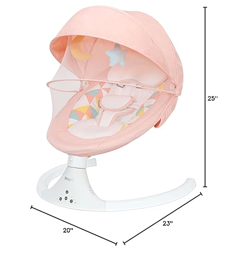 Miniatura 8 de Columpios de bebé para bebés, balancín para bebés con 5 velocidades, 10 canciones de cuna y control remoto, columpio para bebé de 5-20 libras, 0-9