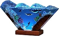 Vista 3 de Humpback Whale and Diver Night Lights, Manta Rays Lamp, Epoxy Resin Table Lamp, Boho Home Decor Creative Personalized Gifts, Gift for Her Him, Gift
