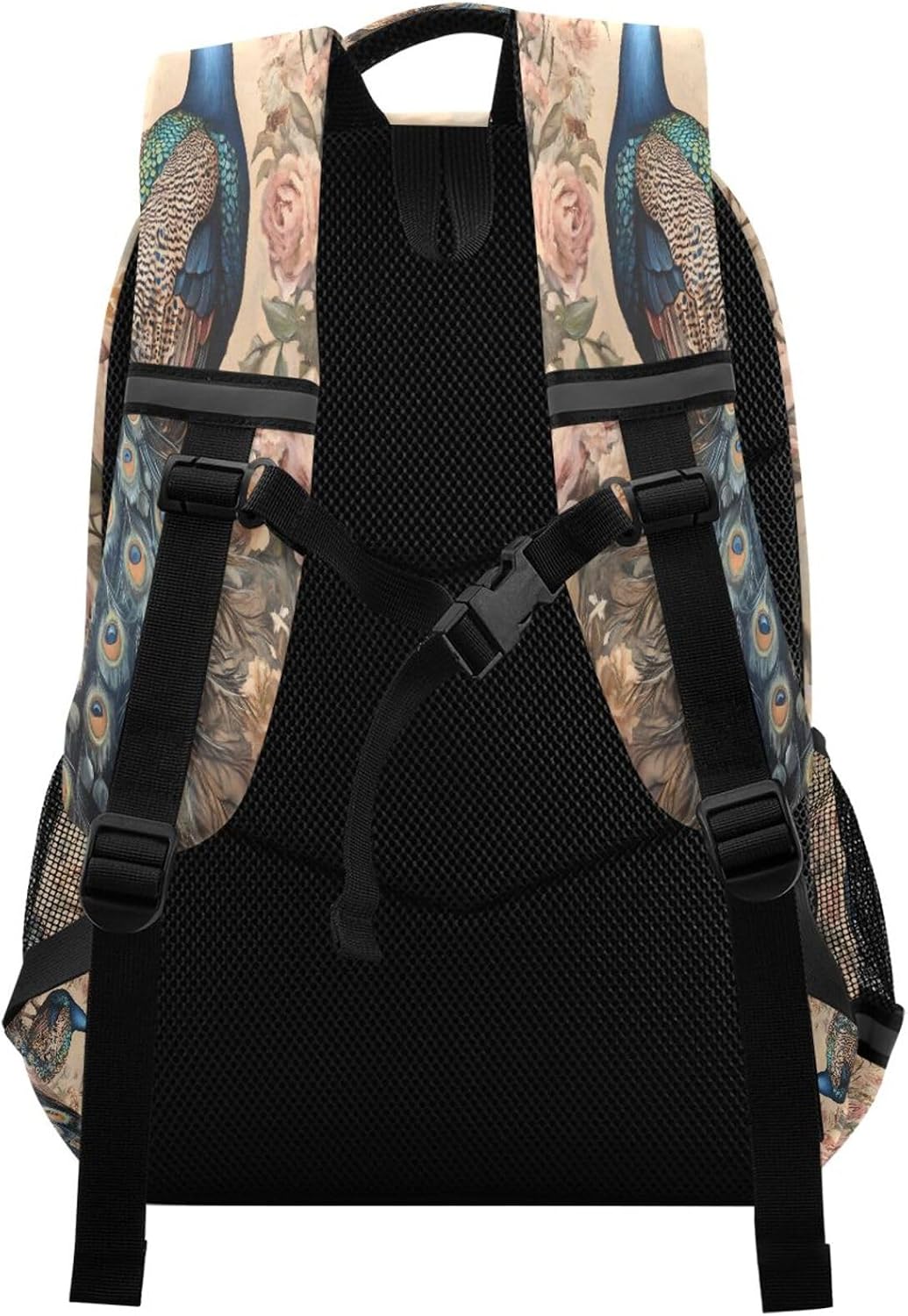 ALAZA Peacock Peony Flower Vintage Backpack for Boys Girls Students Elementary School Bag Kids Bookbag Travel Daypack