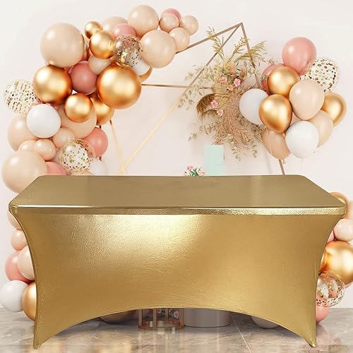 Miniatura 361 de Obstal Funda de mesa de elastano elástica de 4 pies para mesas plegables estándar, paquete de 2 manteles rectangulares universales ajustables