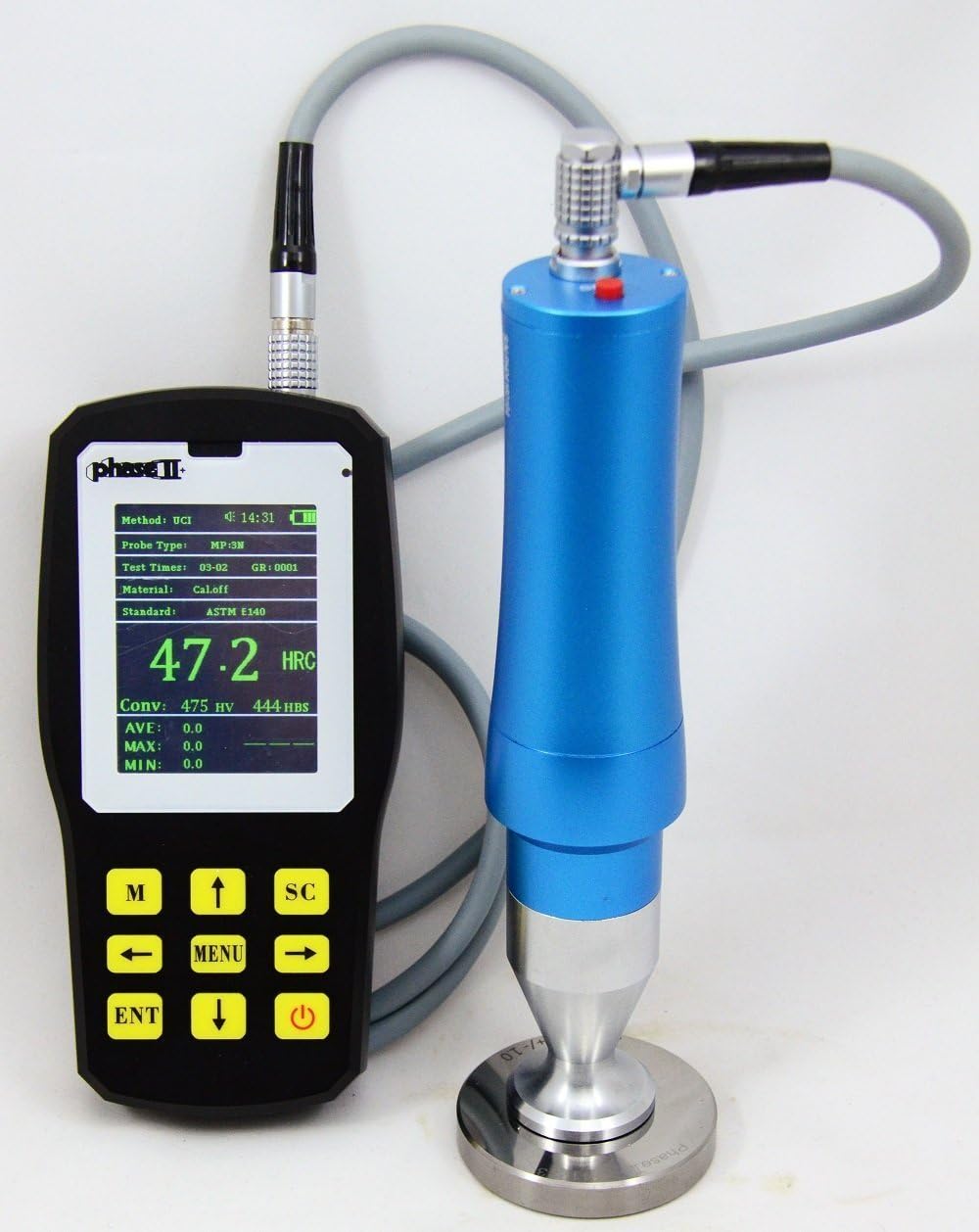 Phase II+ PHT-6100 Ultrasonic Portable Hardness Tester w/1kg Probe(motorized) Best for machined surfaces.