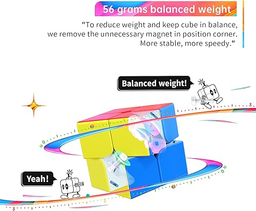 Miniatura 2 de GAN 251 M Leap, cubo magnético de velocidad 2x2, sin calcomanías, 251 mini cubos, 63 imanes, juguete de rompecabezas para principiantes (superficie