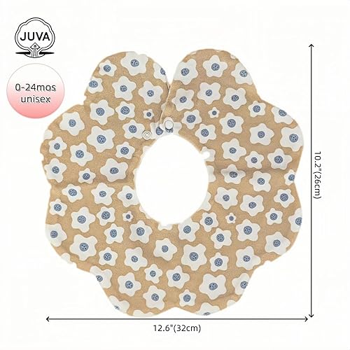 Miniatura 4 de JUVA Paquete de 6 baberos de algodón orgánico, absorbentes y reversibles, baberos giratorios de 360° para niños y niñas de 0 a 24 meses
