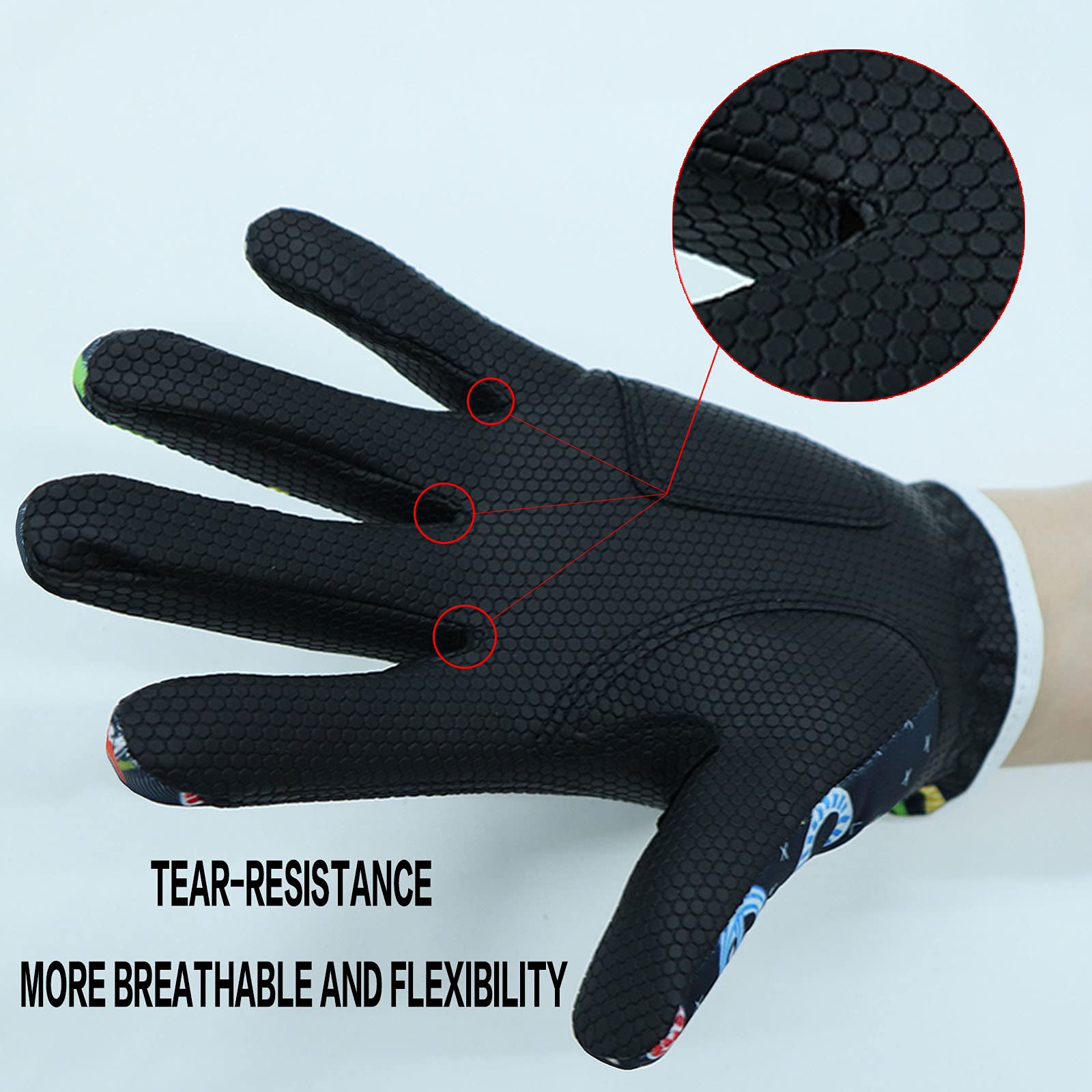 FINGER TEN Golf Gloves Kids Youth All Weather Soft for Left Right Hand Rain Grip Breathable Value 2 Pack - Image 4
