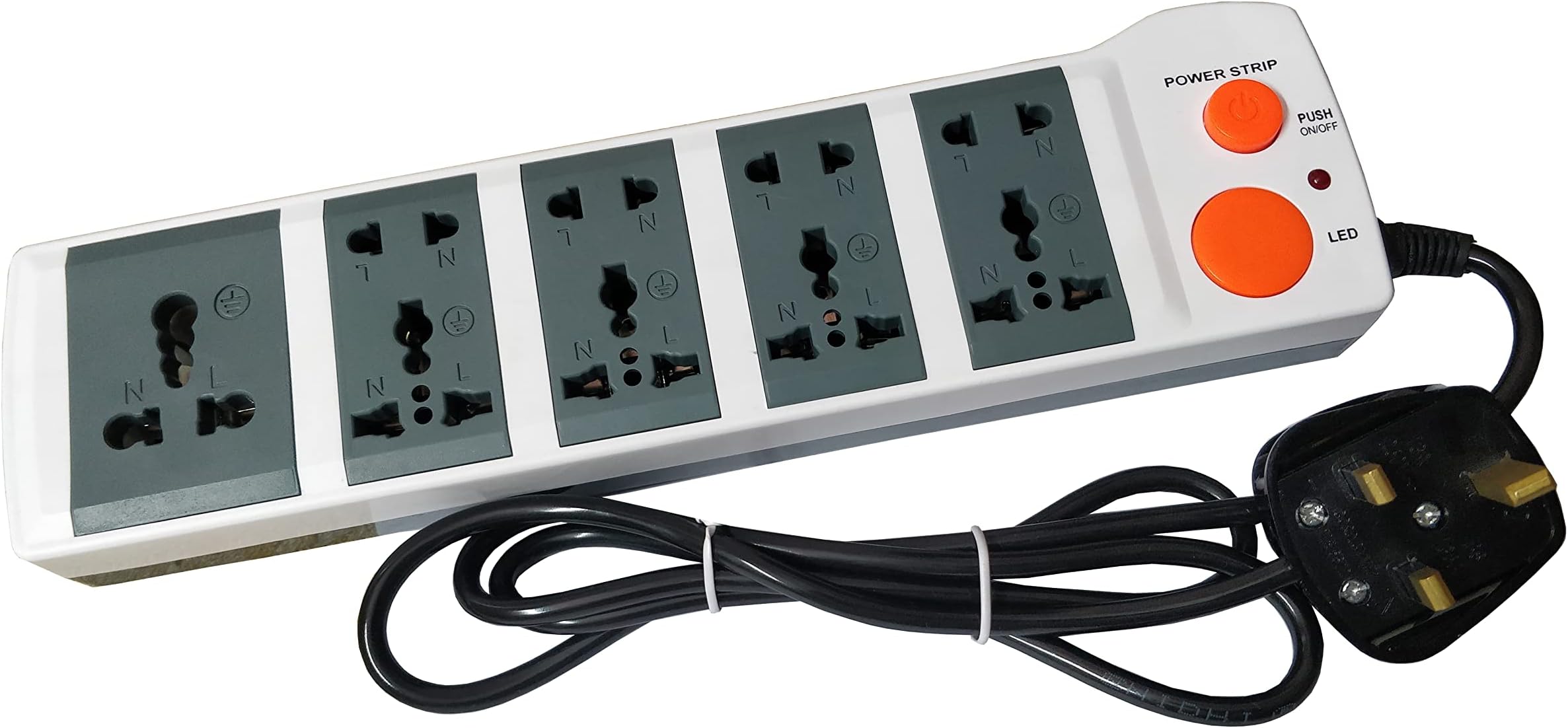- UK Plug Top Extension Board, 1.4 Meter Wire, 1 Switch and 9 Sockets (Heavy Duty), 250 Volts, Multi