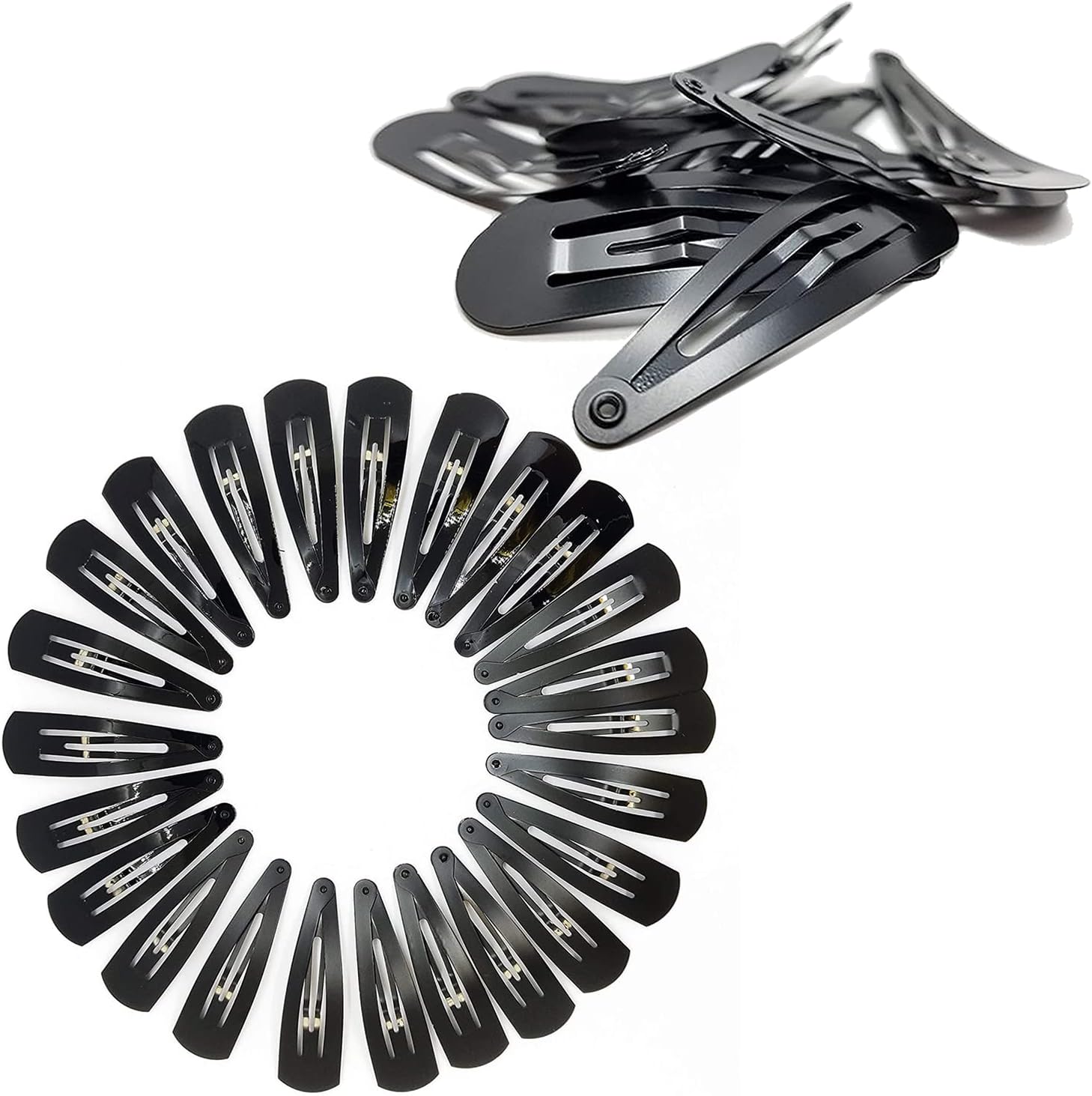 TEMPERIA Tic Tac Hair Clips for Girls (Pack of 36pcs) (5cm) (Matte Black) - Tik Tak Pins for Women