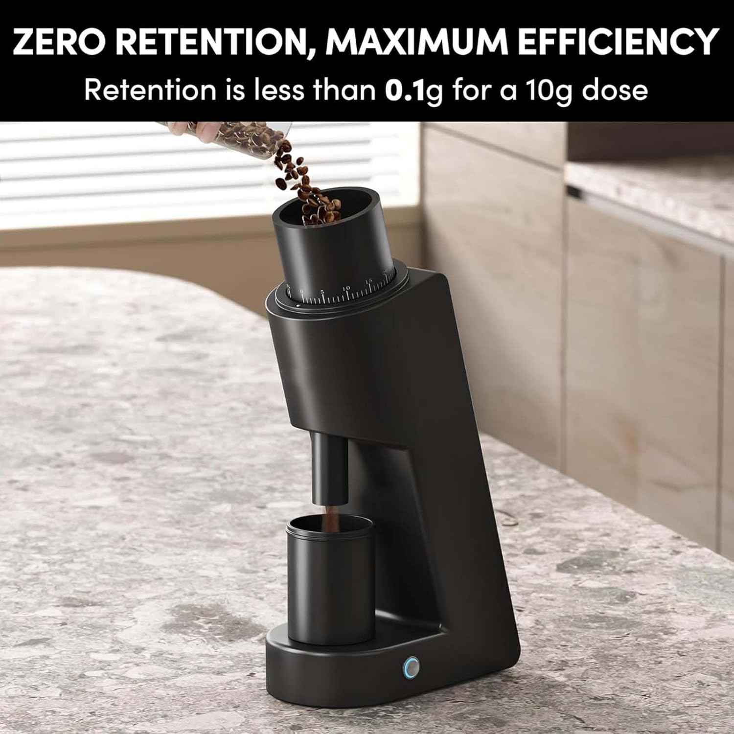 Electric Conical Burr Coffee Grinder, Single Dose Coffee Bean Grinder with Brush, 30g Capacity Hopper, for Home Use/Espresso/Pour Over/Drip/French Press, Infinite Adjustable,White