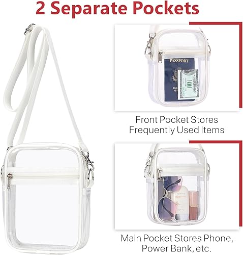 Miniatura 6 de PACKISM Bolsa transparente para eventos de estadio Monederos pequeños transparentes para mujer, bolsa bandolera para conciertos y eventos deportivos