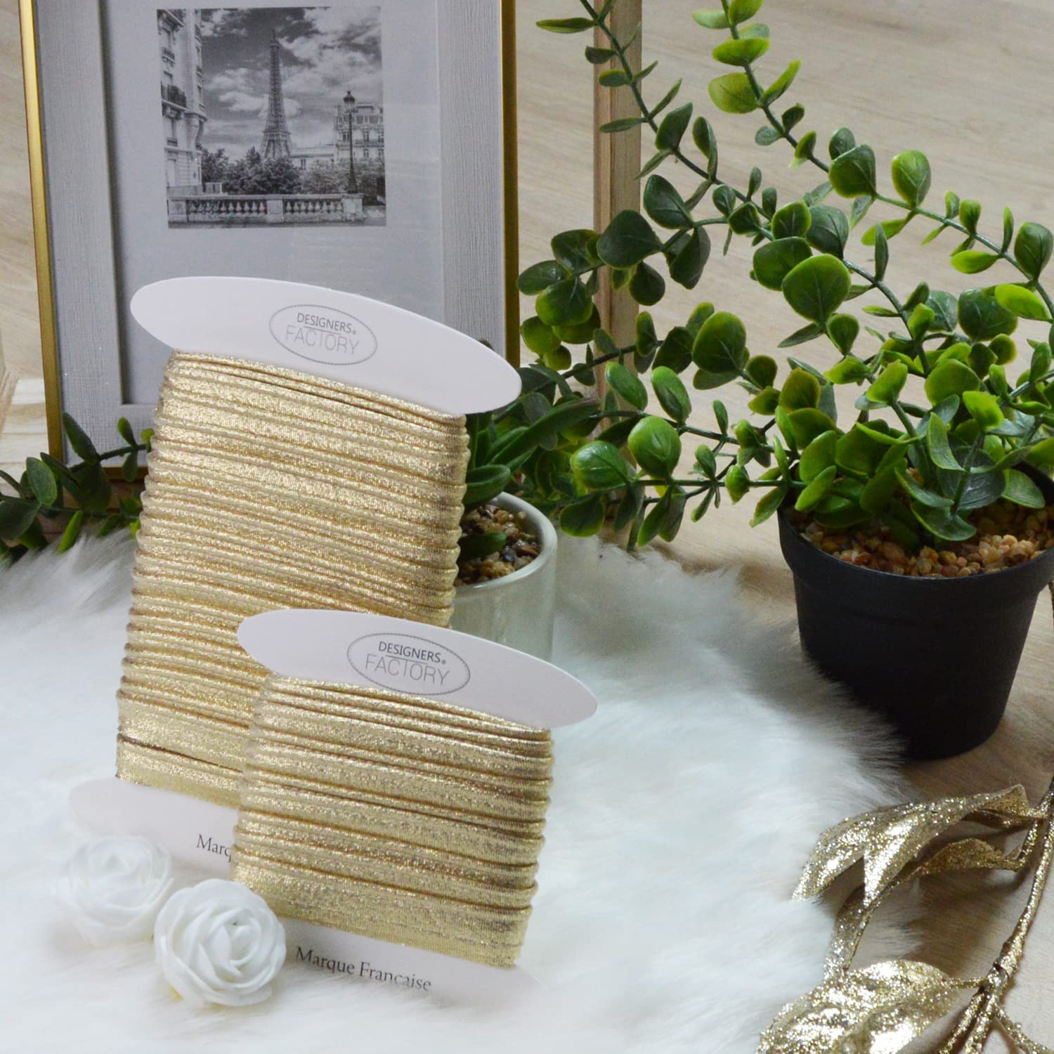 Passepoil Lurex Doré 10m - Galon Décoratif Pour Couture DIY Facile à Coudre