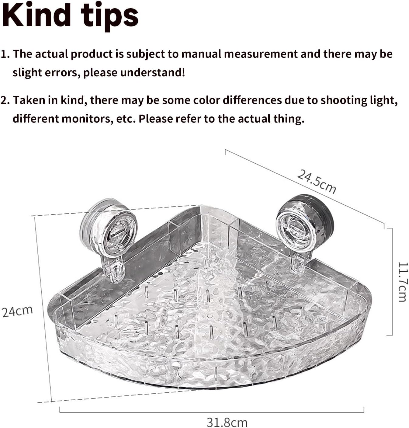 JSLJDM Corner Shower Caddy,Suction Cup Shower Shelves Strong adhesive bathroom organizer Shelf 32*24*11cm Strong load-bearing capacity or bathroom,dorm and kitchen Easy to install 32*25*12cm D
